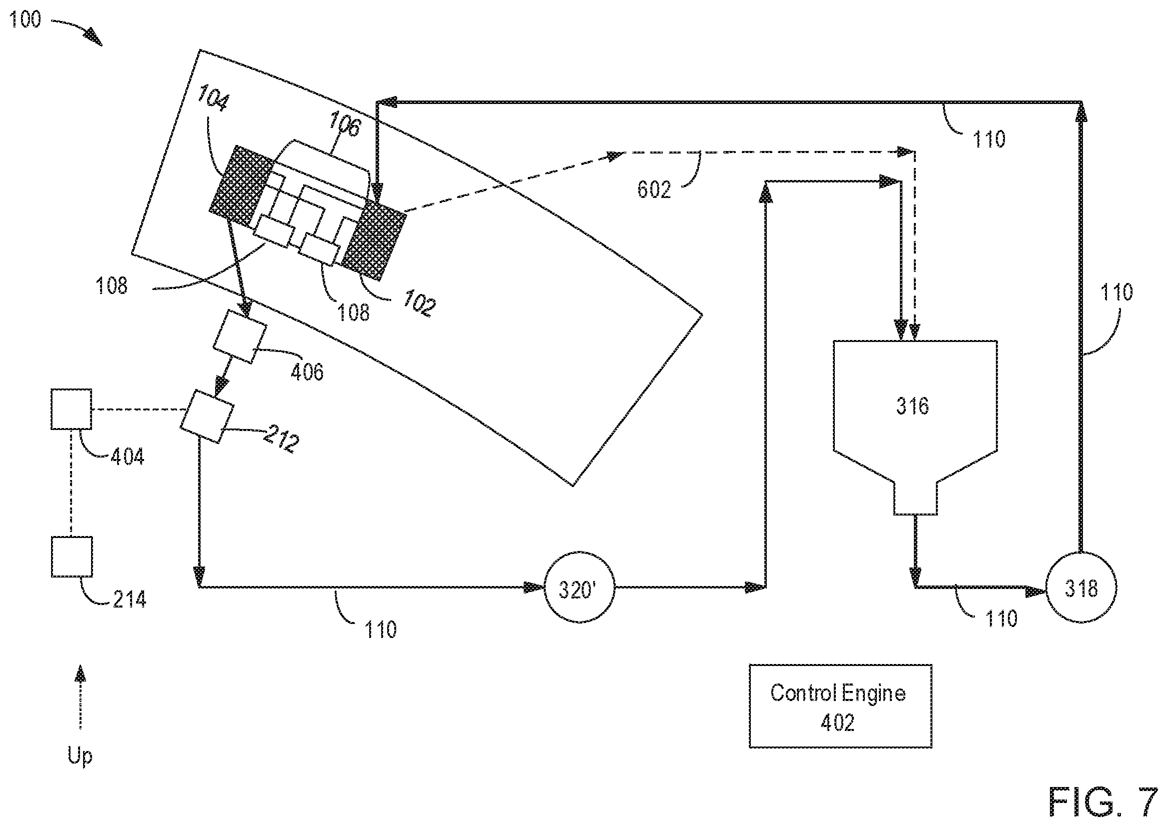Patent US12350943 Figure 7 – Print fluid recirculation