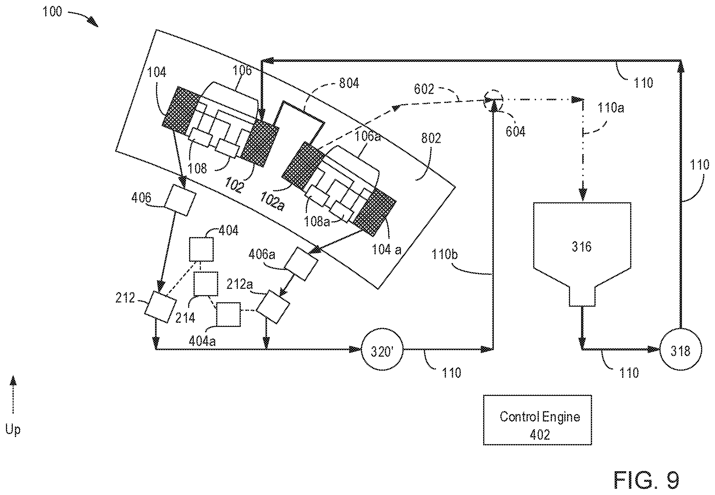 Patent US12350943 Figure 9 – Print fluid recirculation