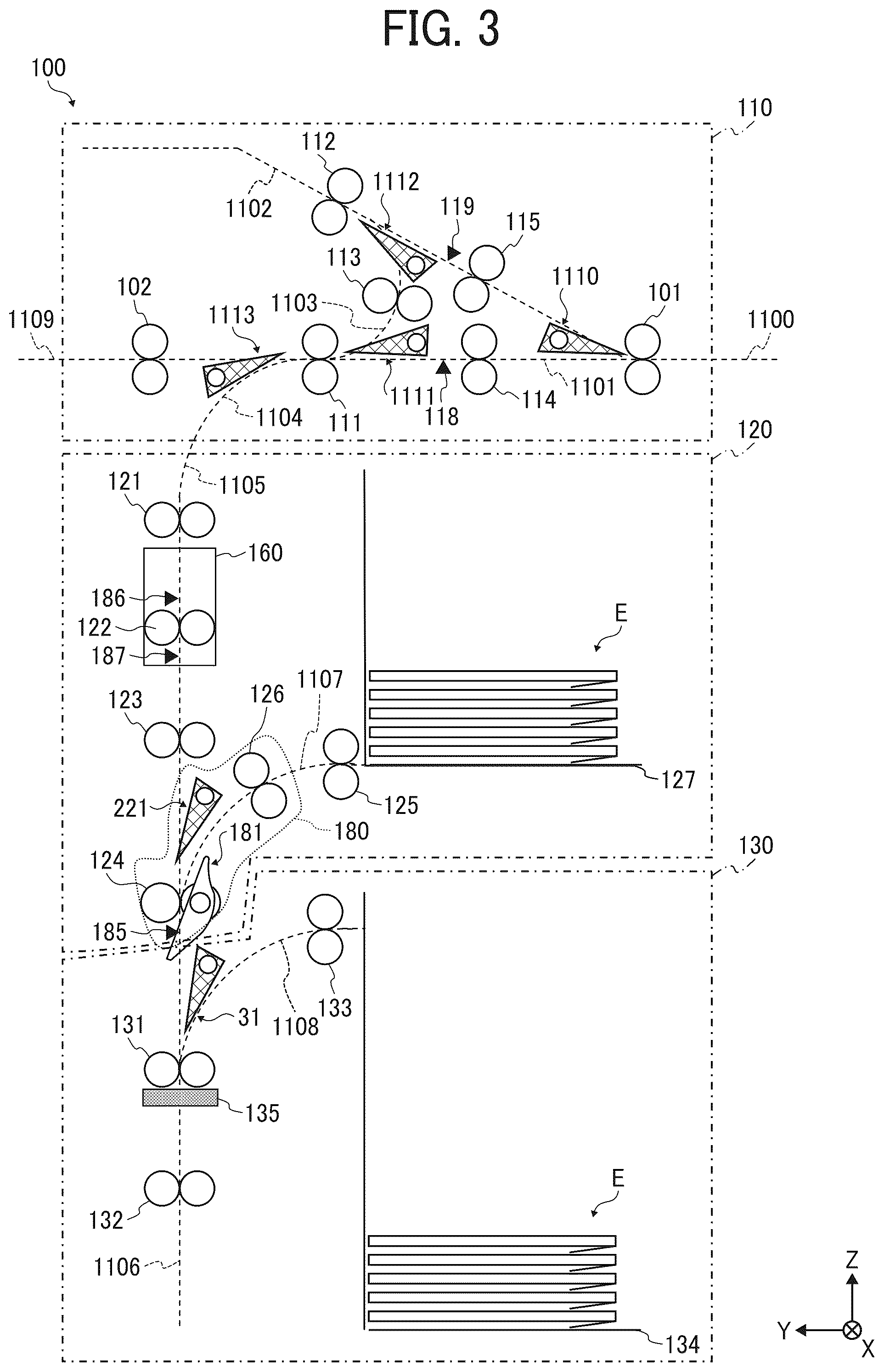 Patent US12350957 Figure 3 – Envelope processing apparatus and image forming system