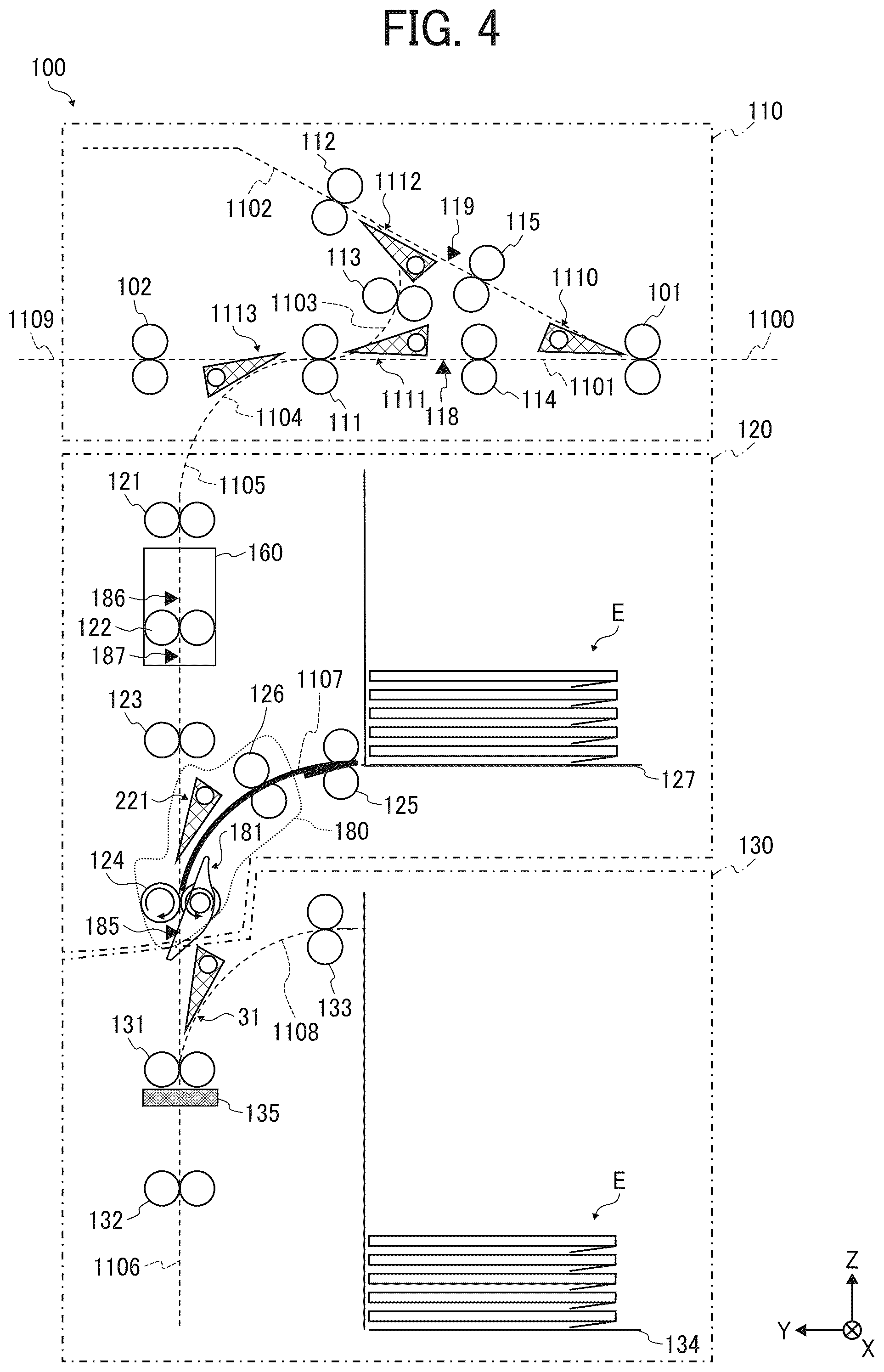 Patent US12350957 Figure 4 – Envelope processing apparatus and image forming system