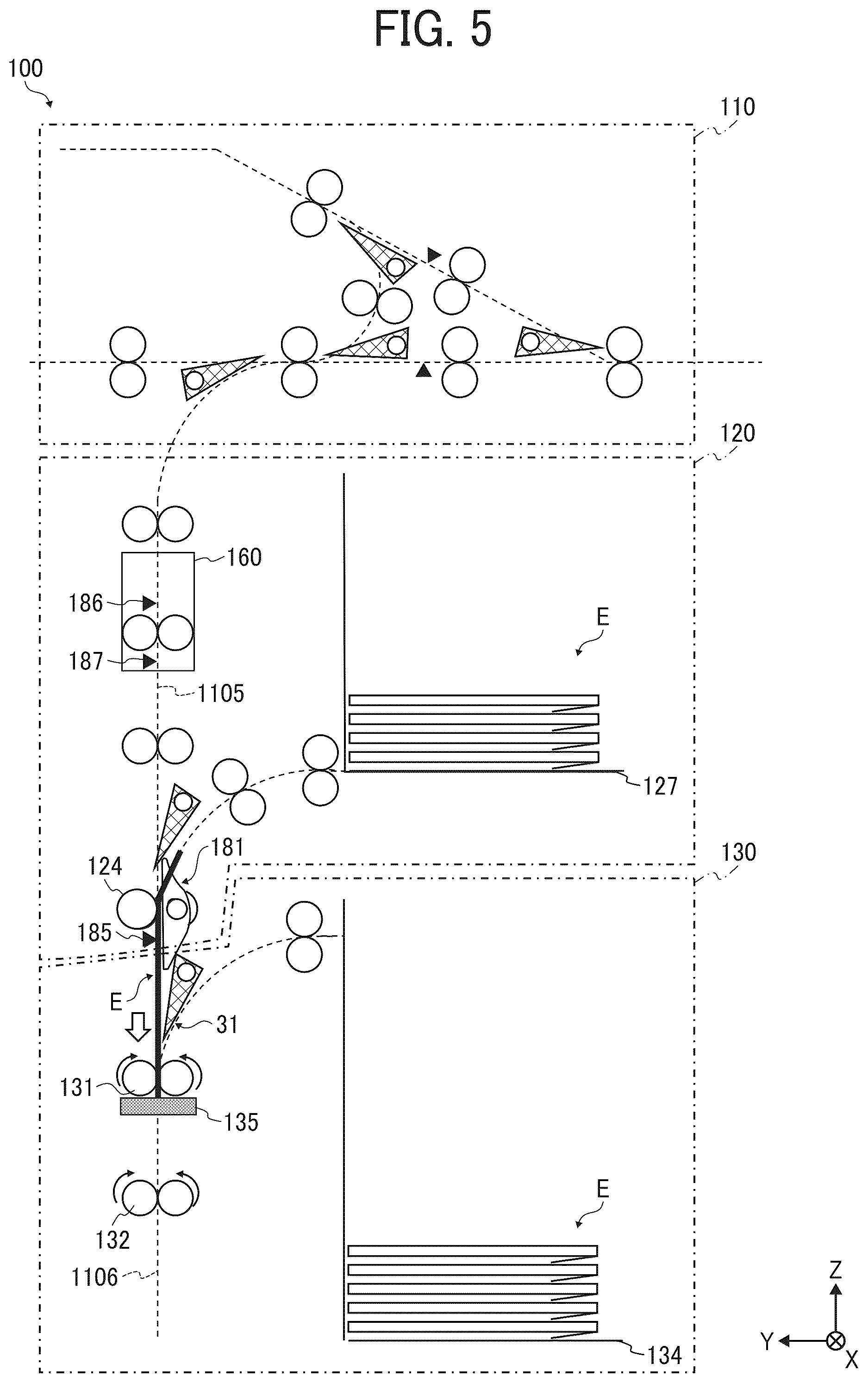 Patent US12350957 Figure 5 – Envelope processing apparatus and image forming system