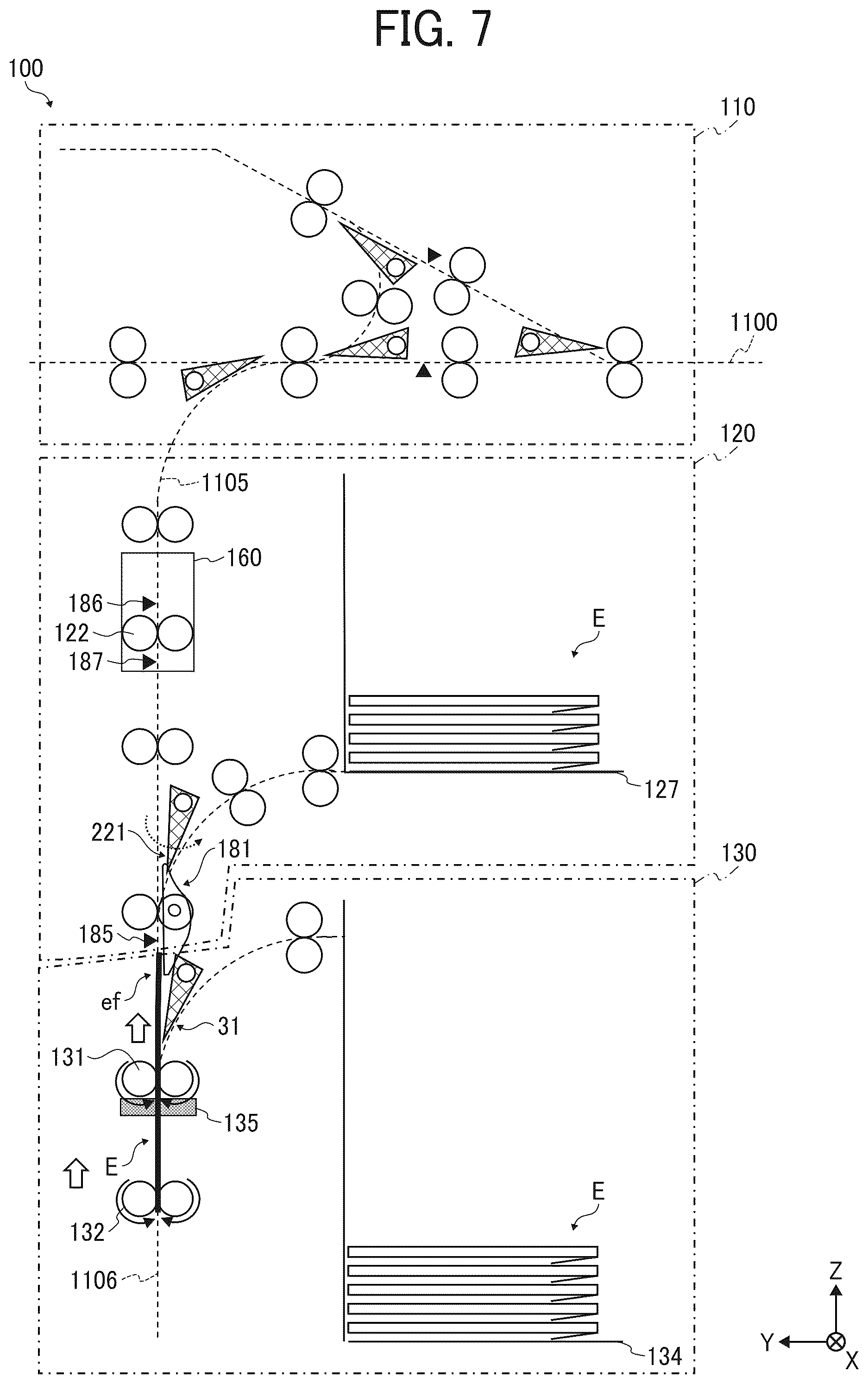 Patent US12350957 Figure 7 – Envelope processing apparatus and image forming system