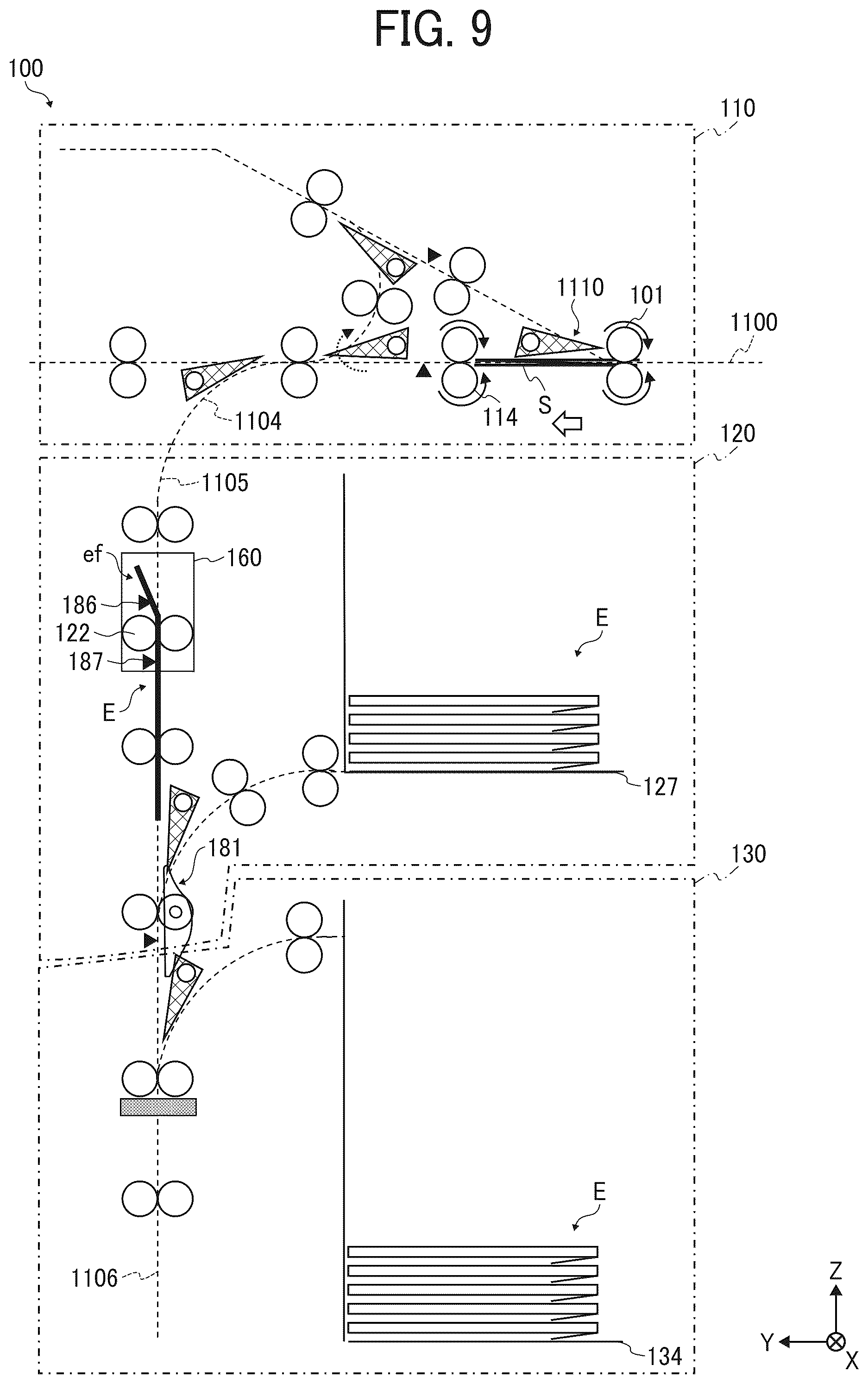 Patent US12350957 Figure 9 – Envelope processing apparatus and image forming system