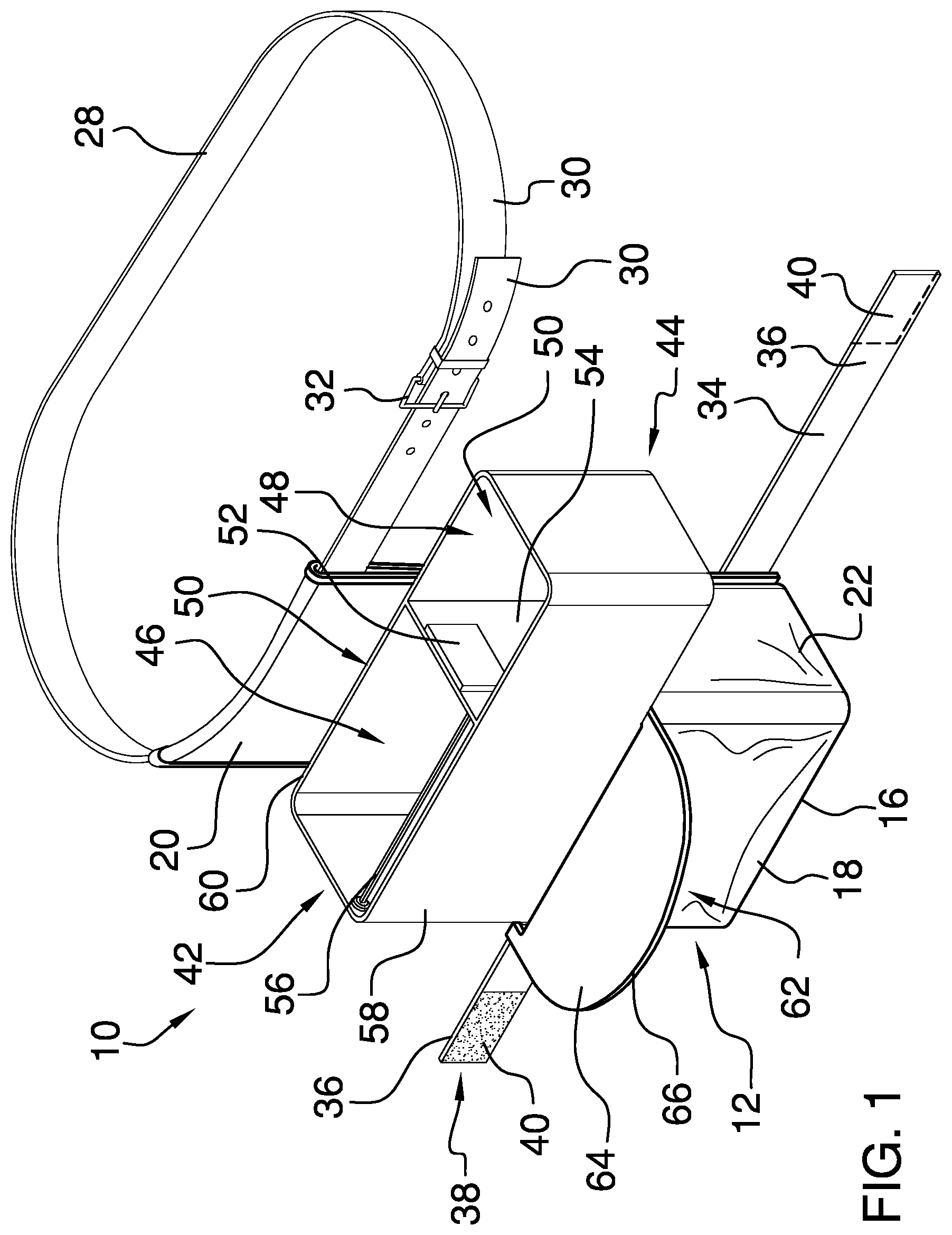 Patent US12350959 Figure 1 – Personal paint and brush holder apparatus