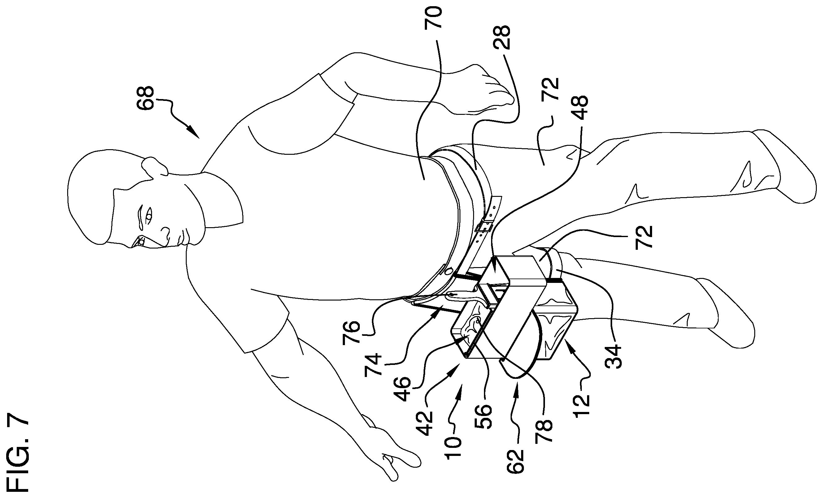 Patent US12350959 Figure 7 – Personal paint and brush holder apparatus