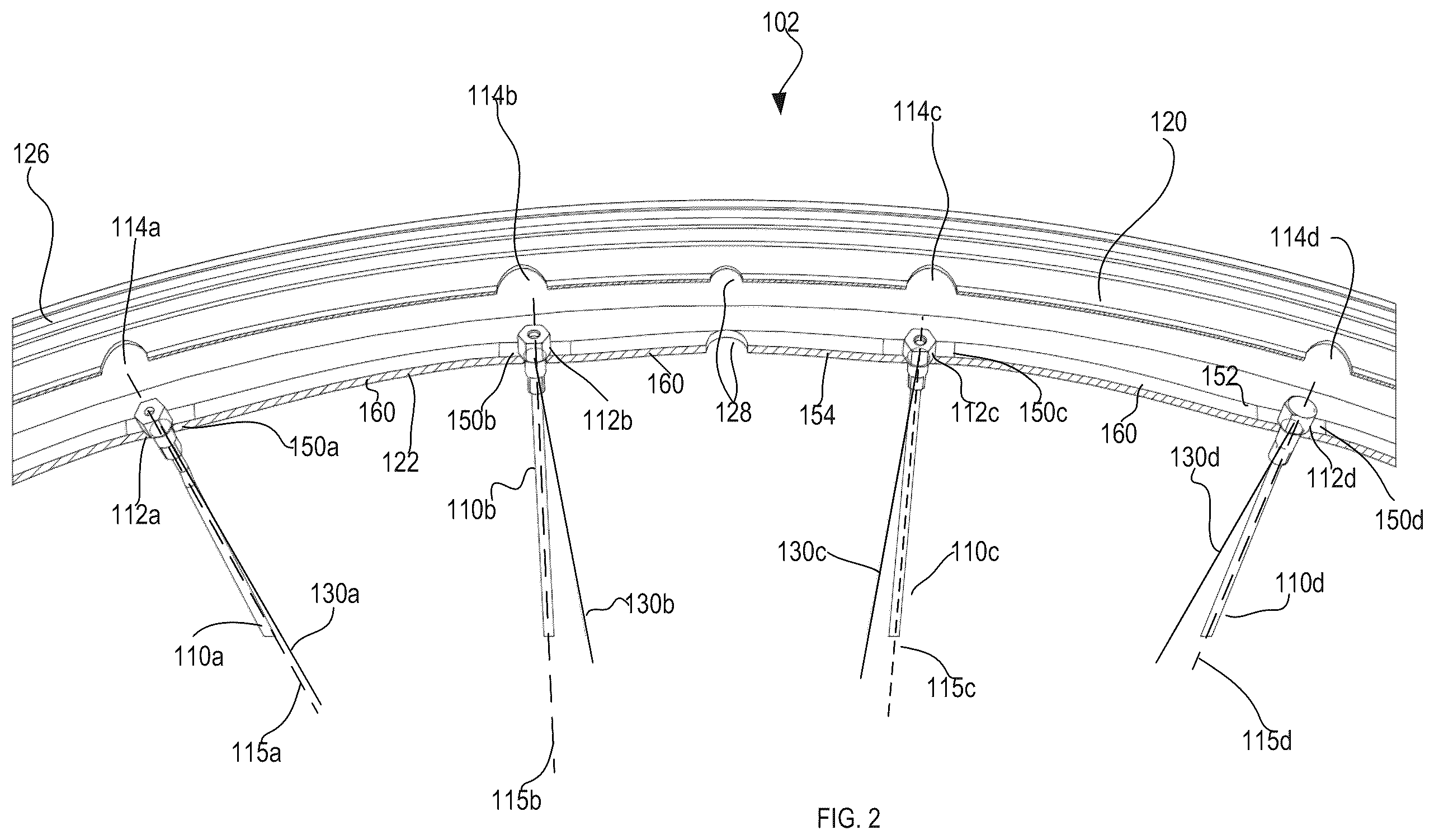 Patent US12350963 Figure 2 – Bicycle rim adapted to reduce spoke fatigue