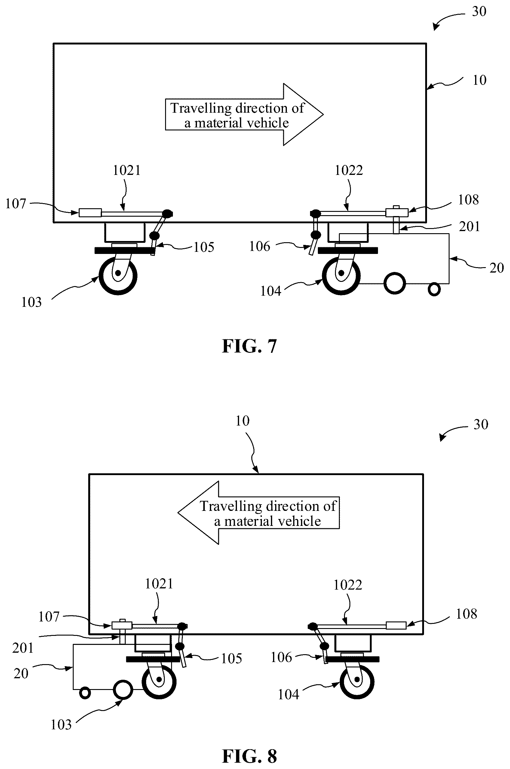 Patent US12350966 Figure 5 – Material vehicle, traction apparatus and system, and method for controlling bidirectional traveling of material vehicle