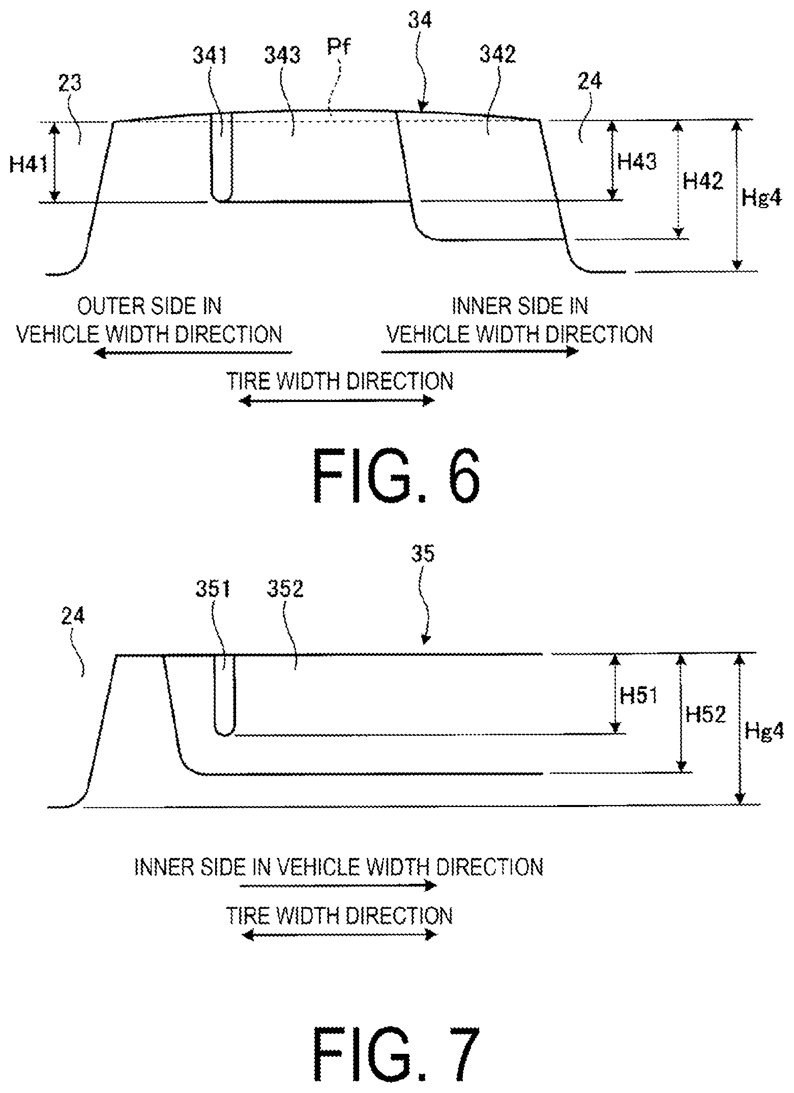 Patent US12350969 Figure 6 – Pneumatic tire