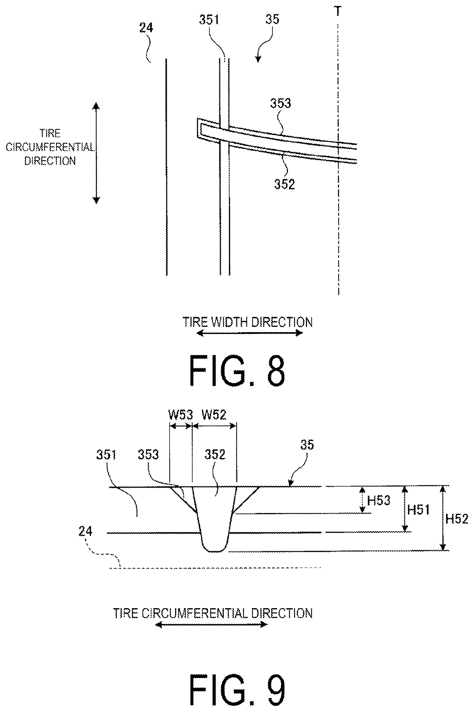 Patent US12350969 Figure 7 – Pneumatic tire