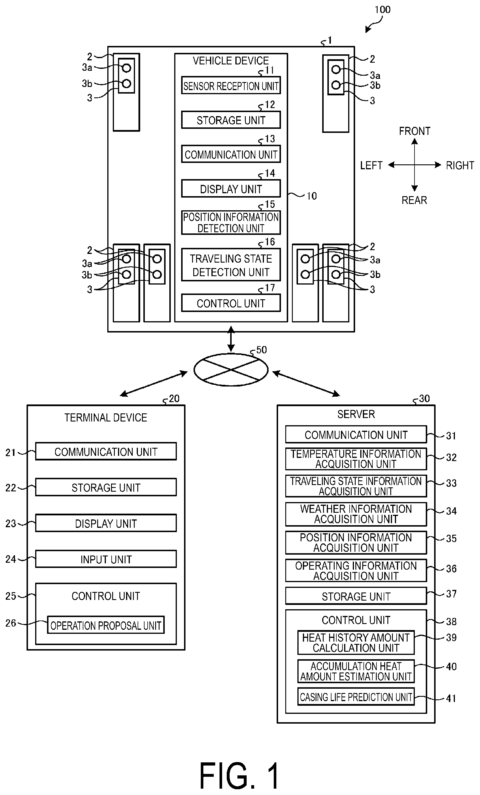 Patent US12350975 Figure 1 – Tire casing life management system and tire casing life management method