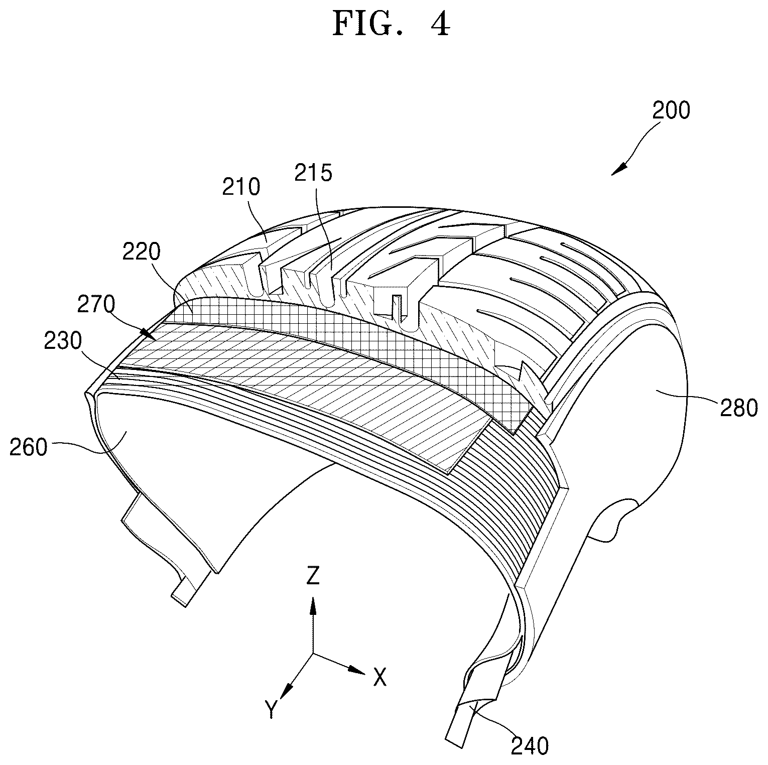 Patent US12350976 Figure 4 – Tire