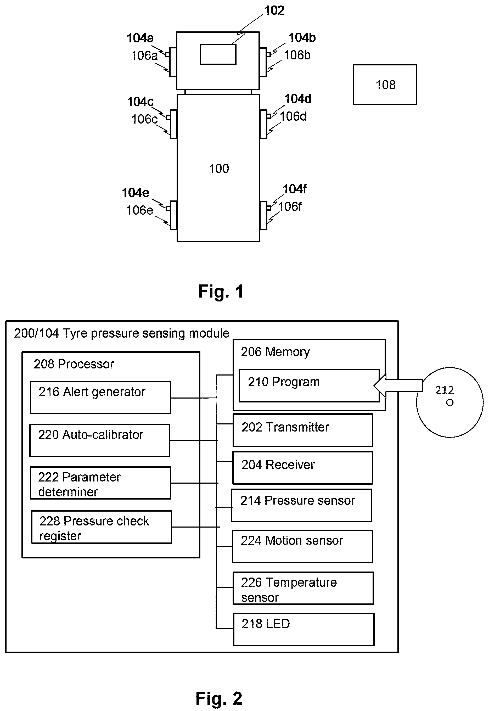 Patent US12350980 Figure 1 – Tyre pressure monitoring system