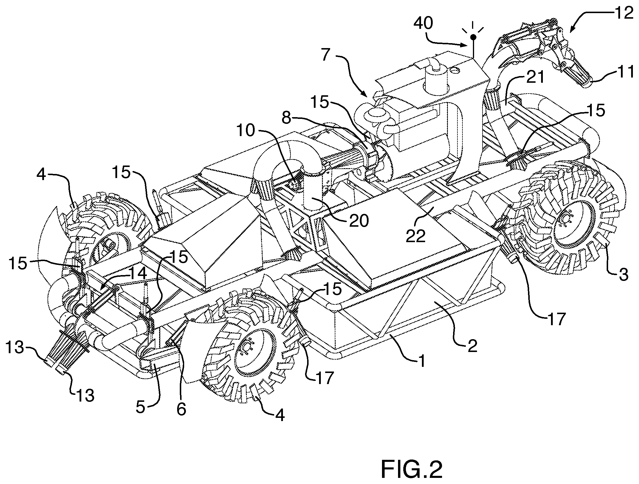 Patent US12350985 Figure 2 – Amphibious pumping vehicle