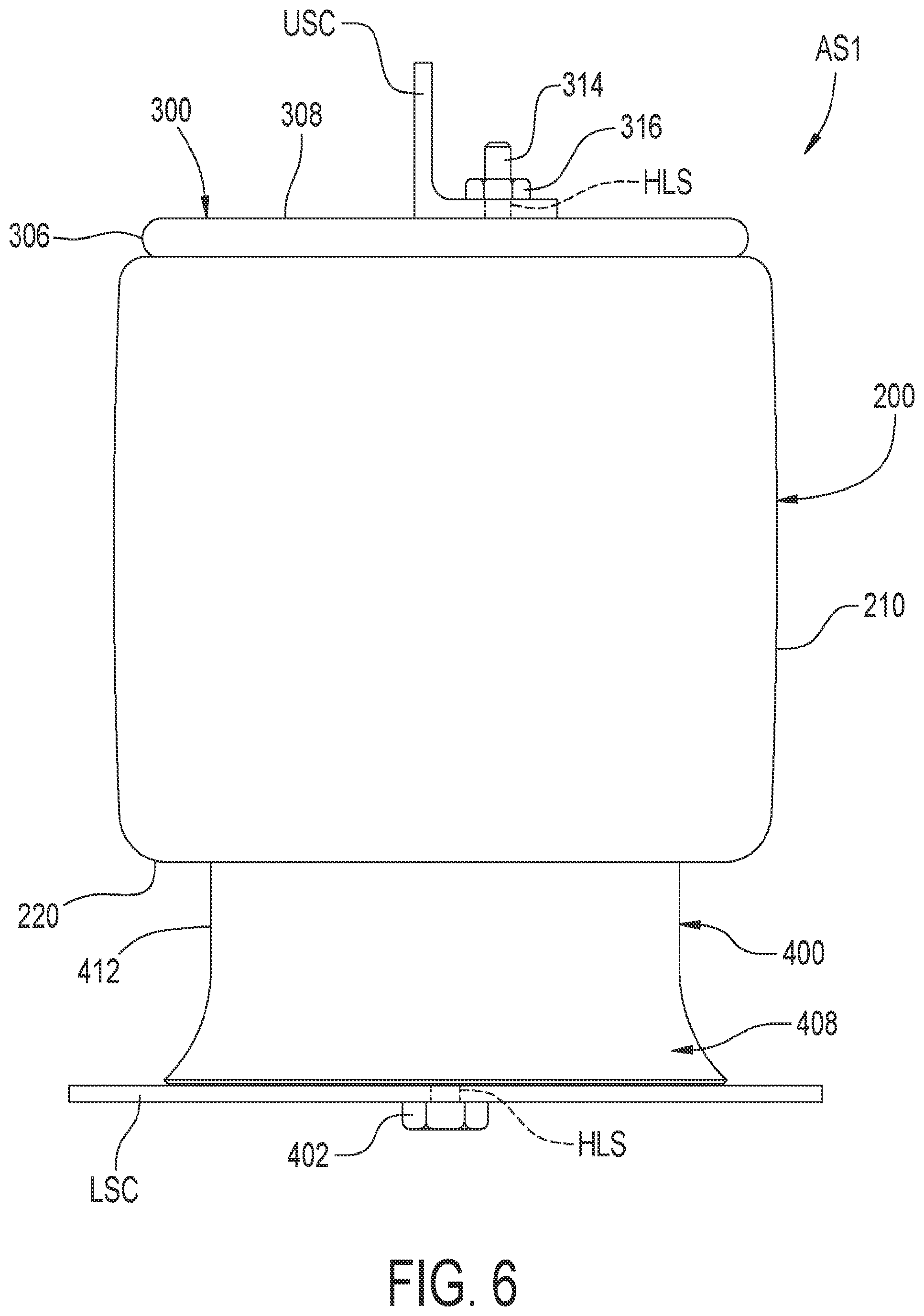 Patent US12350986 Figure 6 – Flexible spring member and end closure assemblies as well as gas spring and gas damper assemblies including same