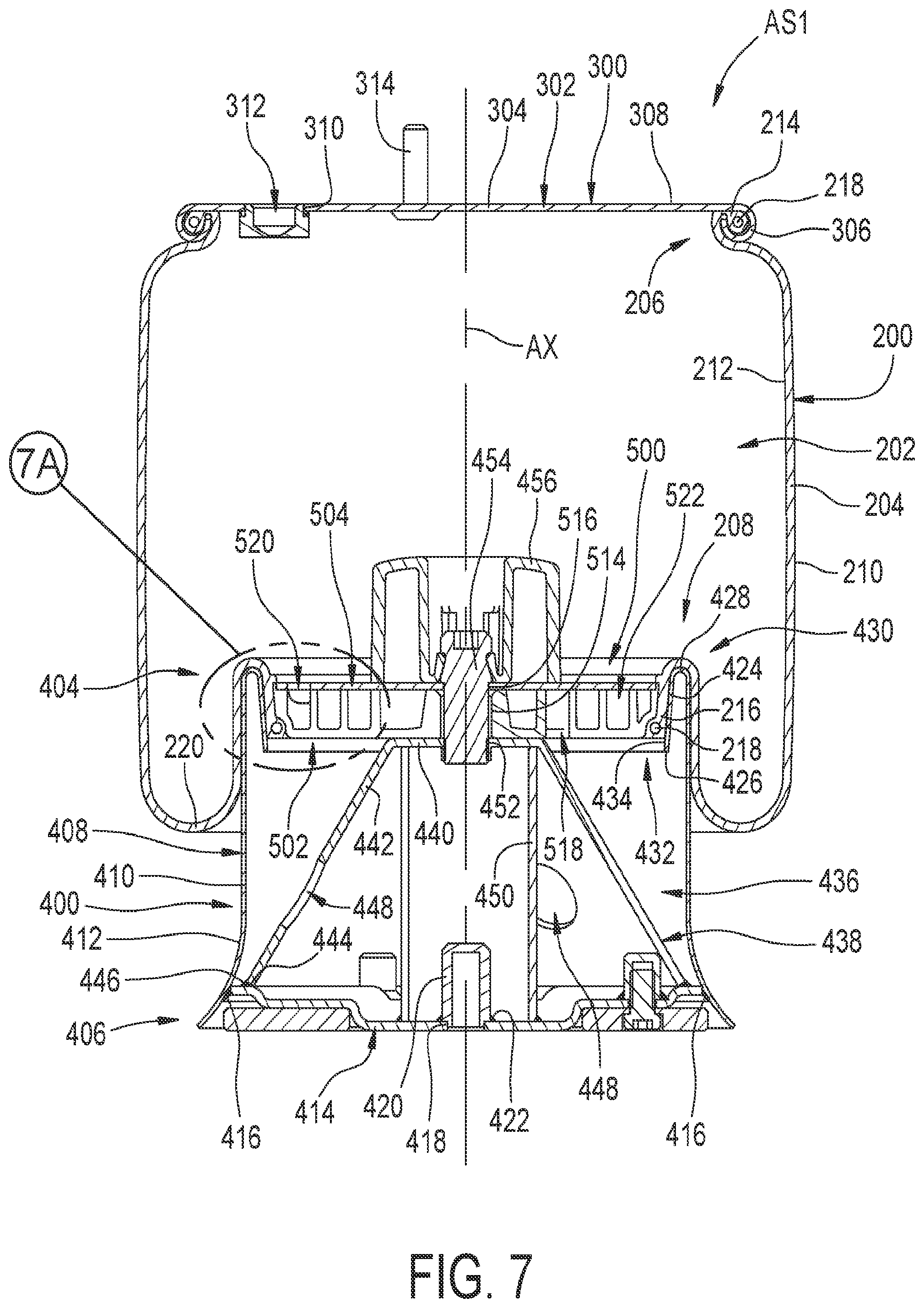 Patent US12350986 Figure 7 – Flexible spring member and end closure assemblies as well as gas spring and gas damper assemblies including same
