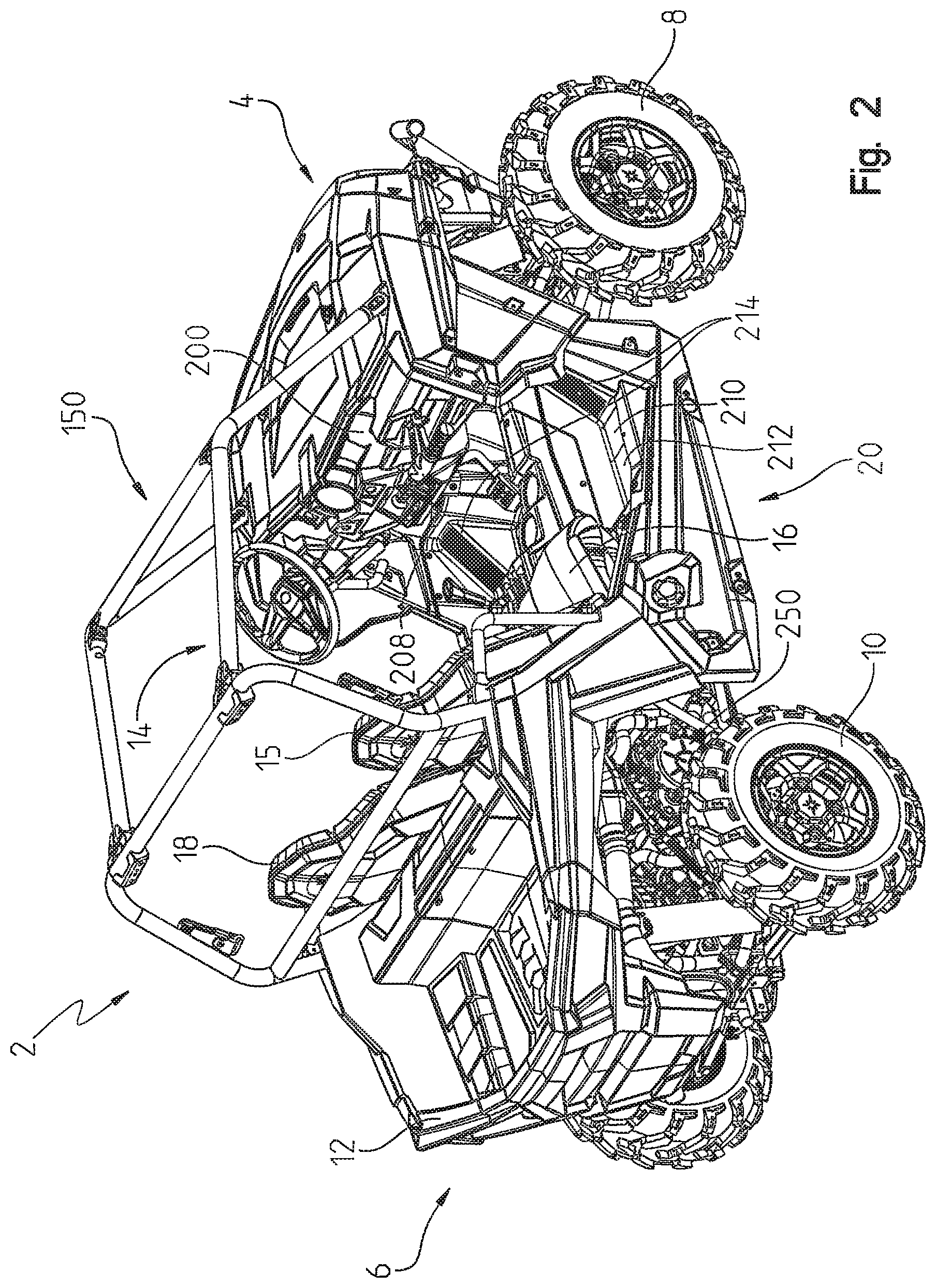 Patent US12350992 Figure 2 – Side-by-side vehicle
