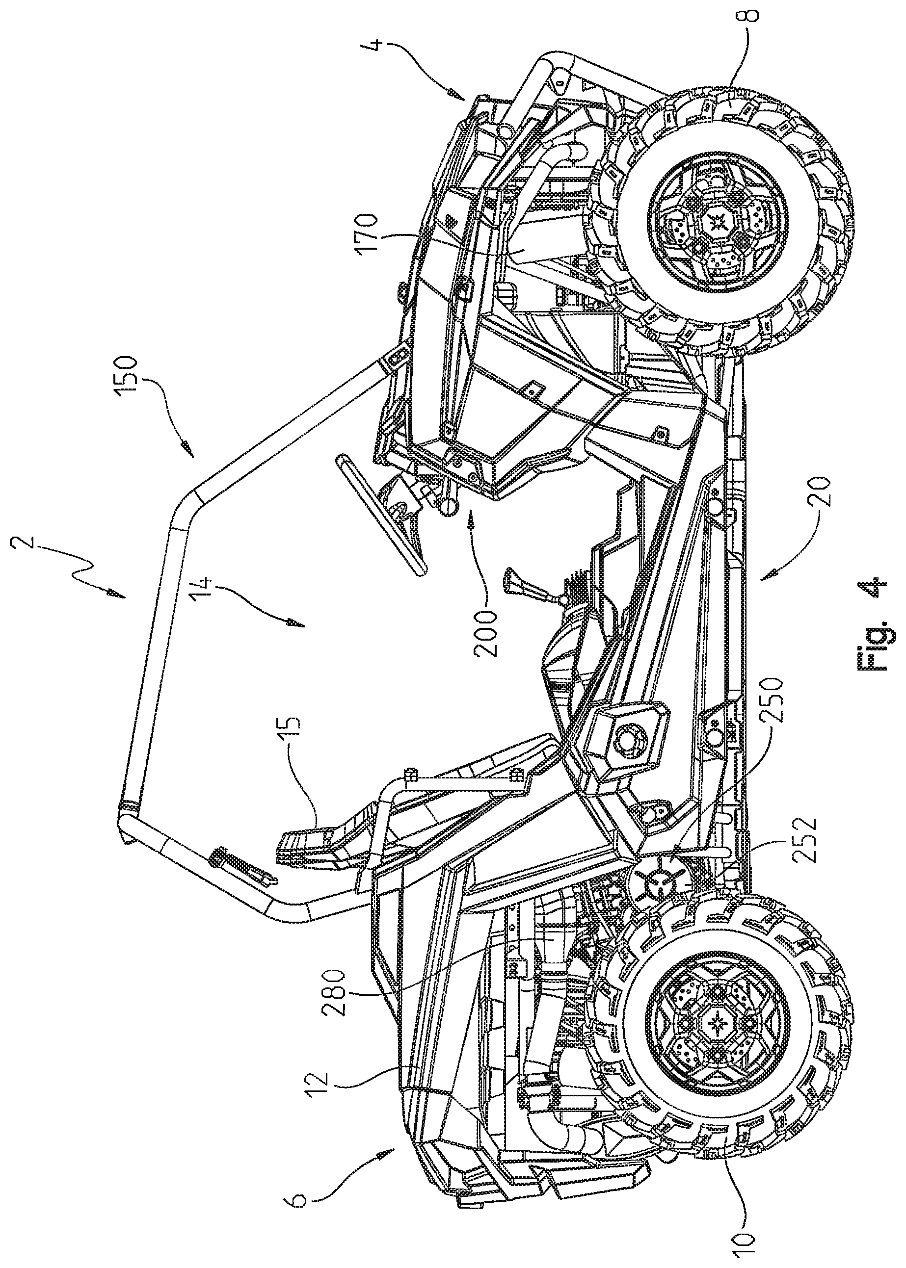 Patent US12350992 Figure 4 – Side-by-side vehicle