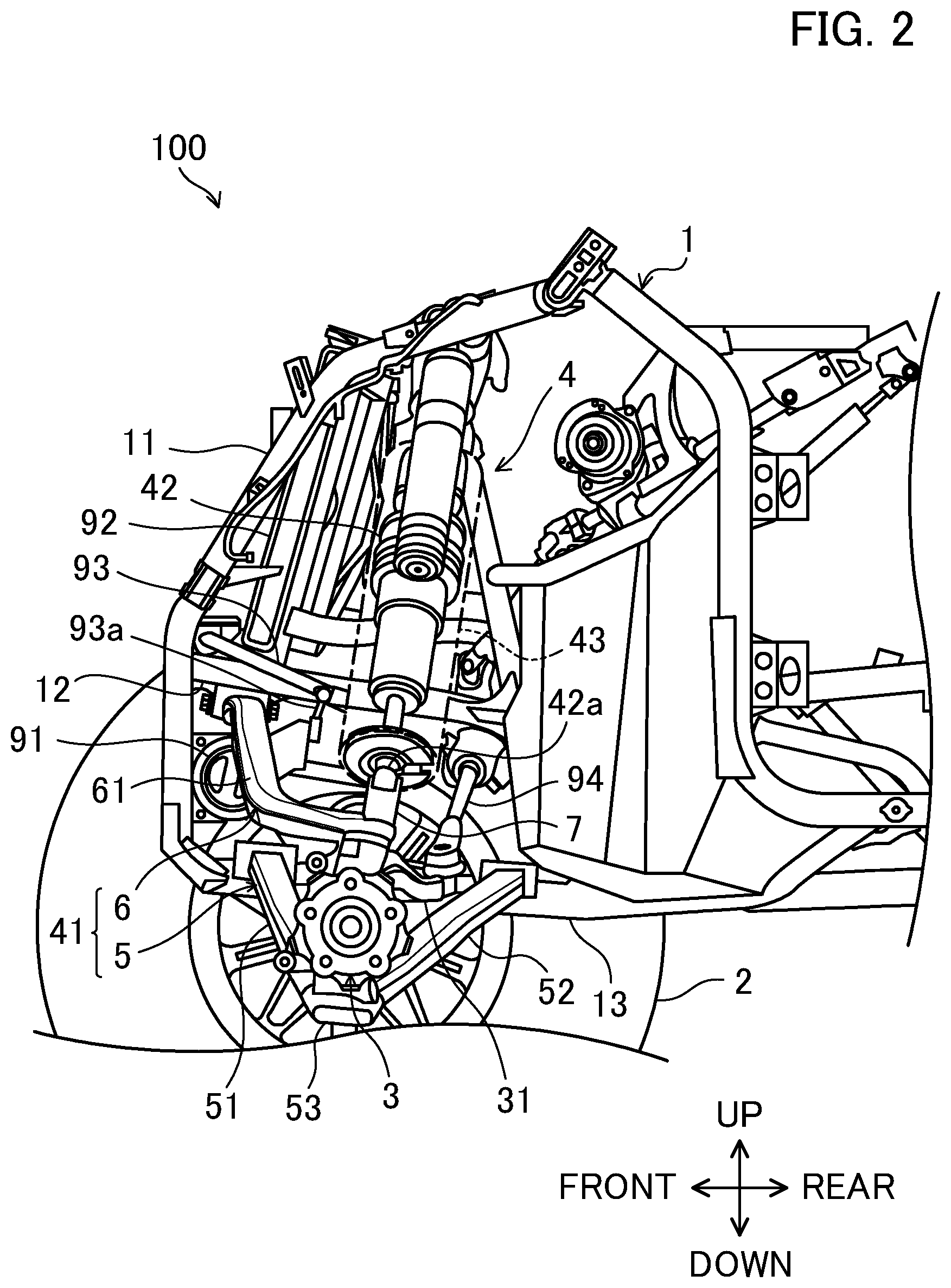 Patent US12350994 Figure 2 – Suspension and off-road vehicle