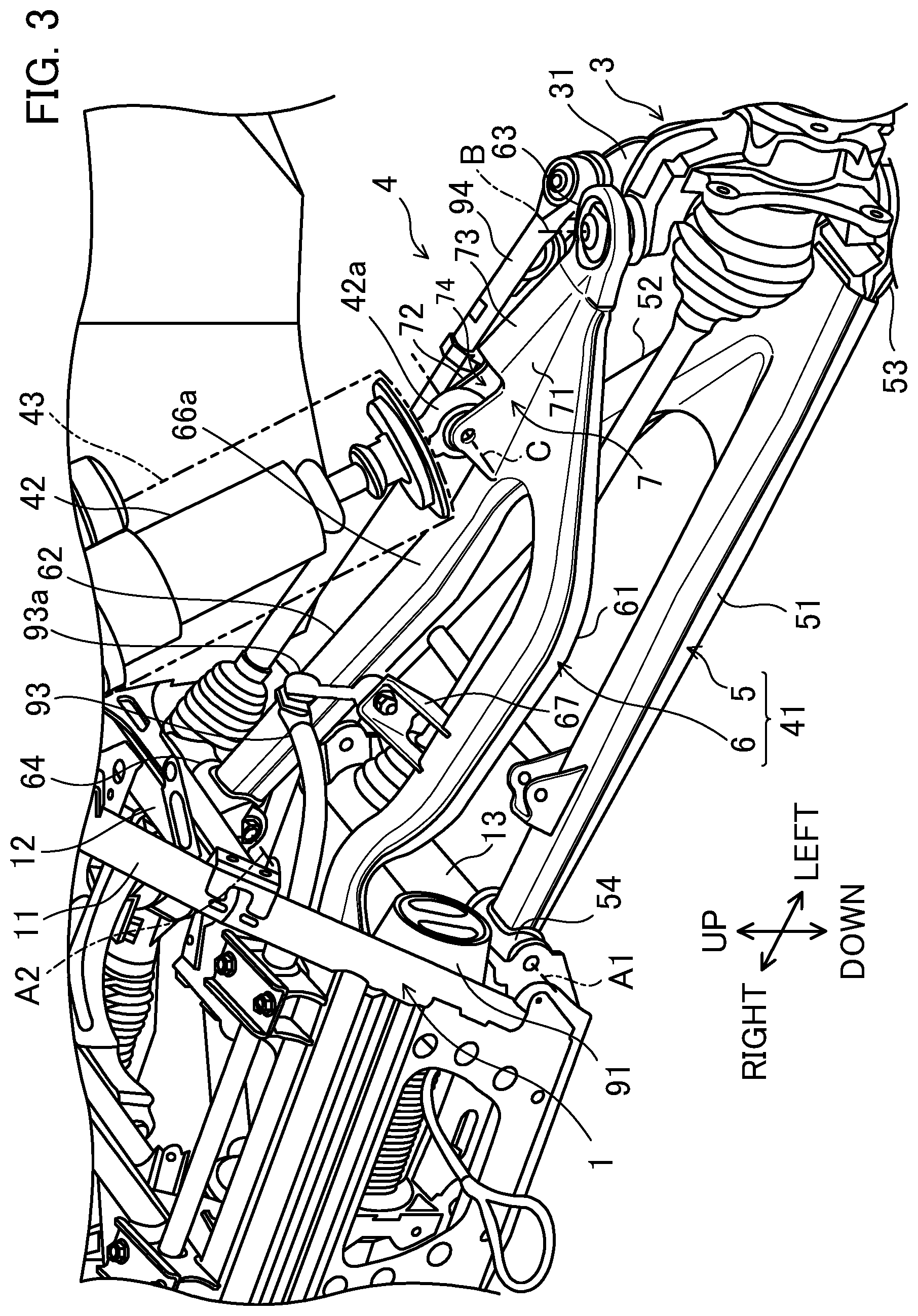 Patent US12350994 Figure 3 – Suspension and off-road vehicle