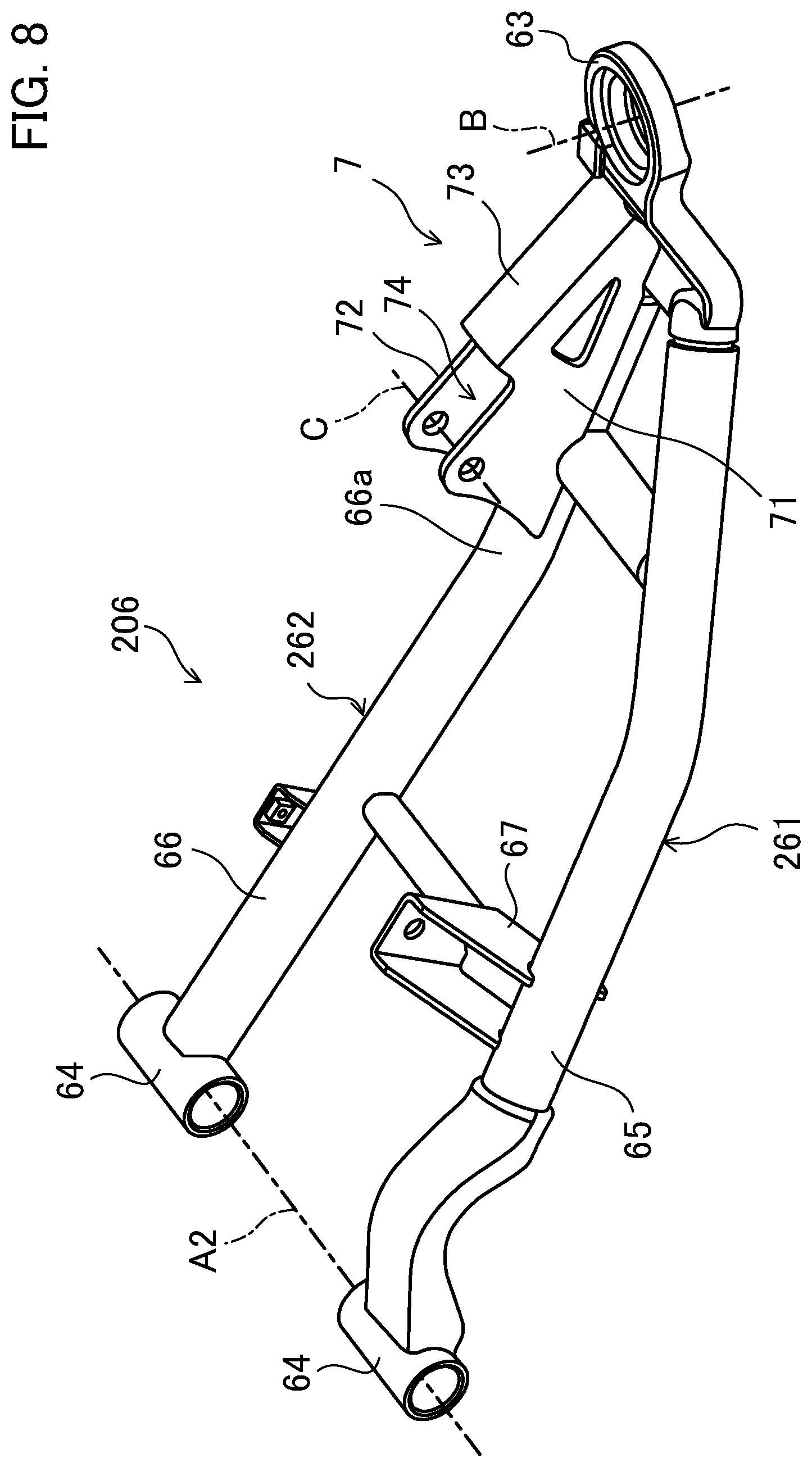 Patent US12350994 Figure 8 – Suspension and off-road vehicle
