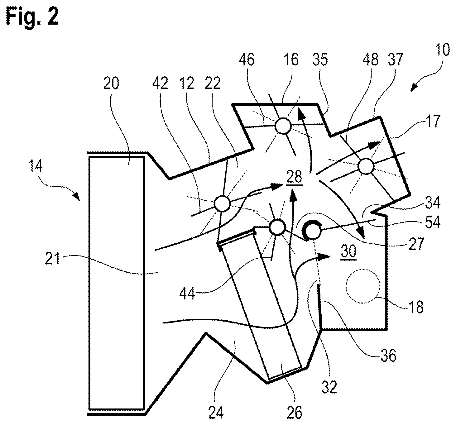Patent US12350995 Figure 2 – Heating, ventilation and/or air conditioning unit for a car