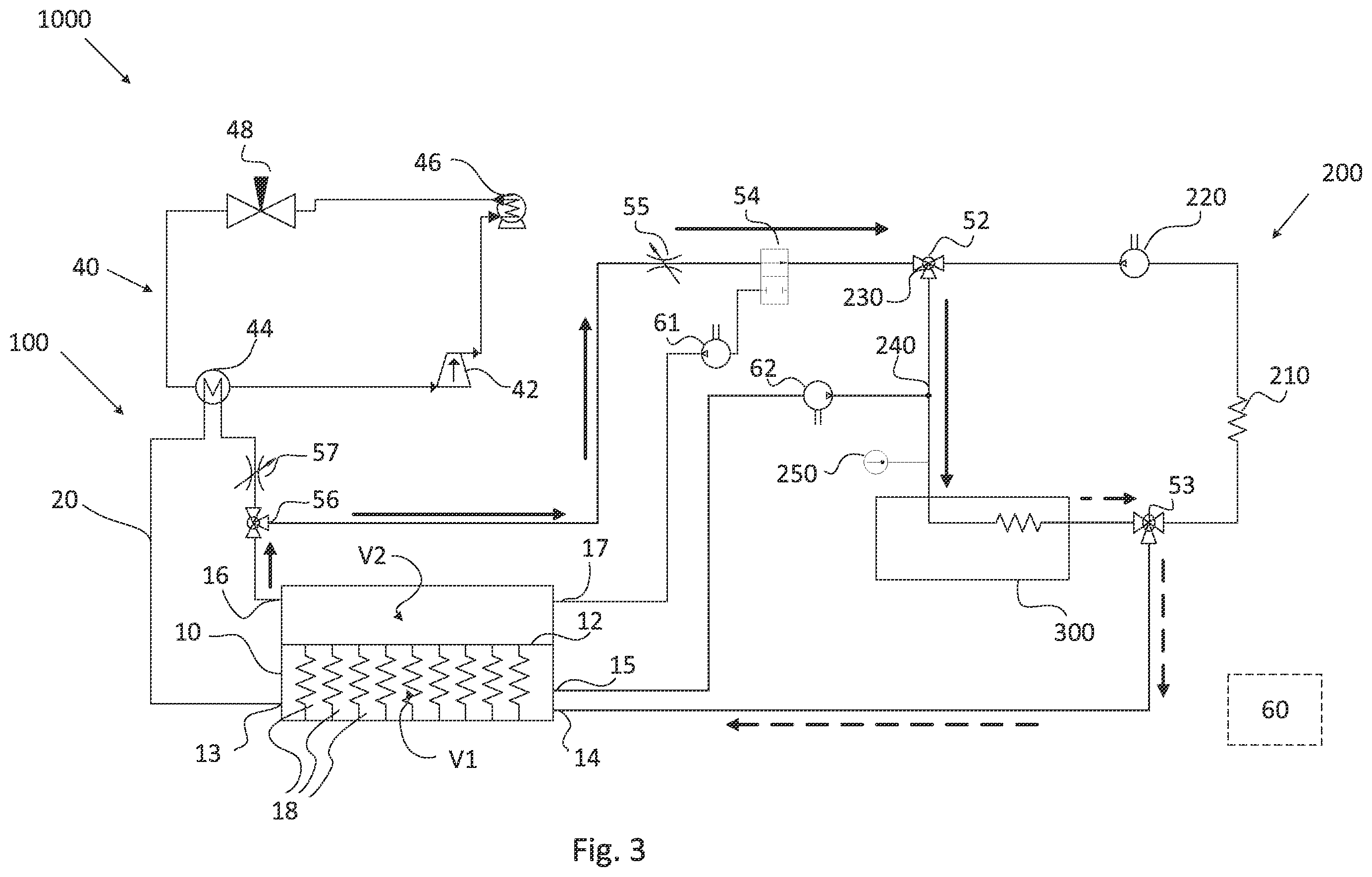 Patent US12350997 Figure 3 – Heat transfer fluid system for a vehicle