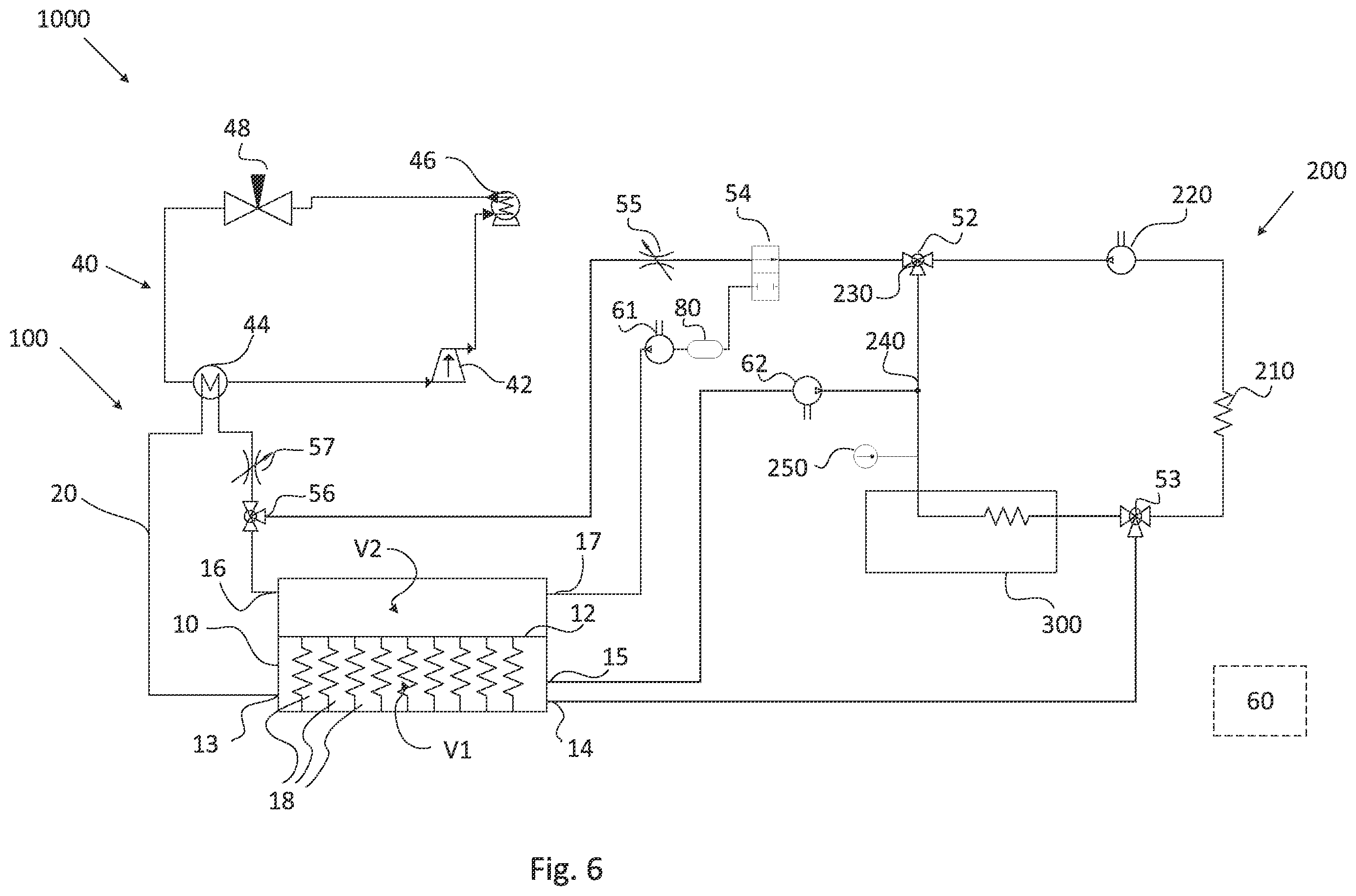 Patent US12350997 Figure 6 – Heat transfer fluid system for a vehicle