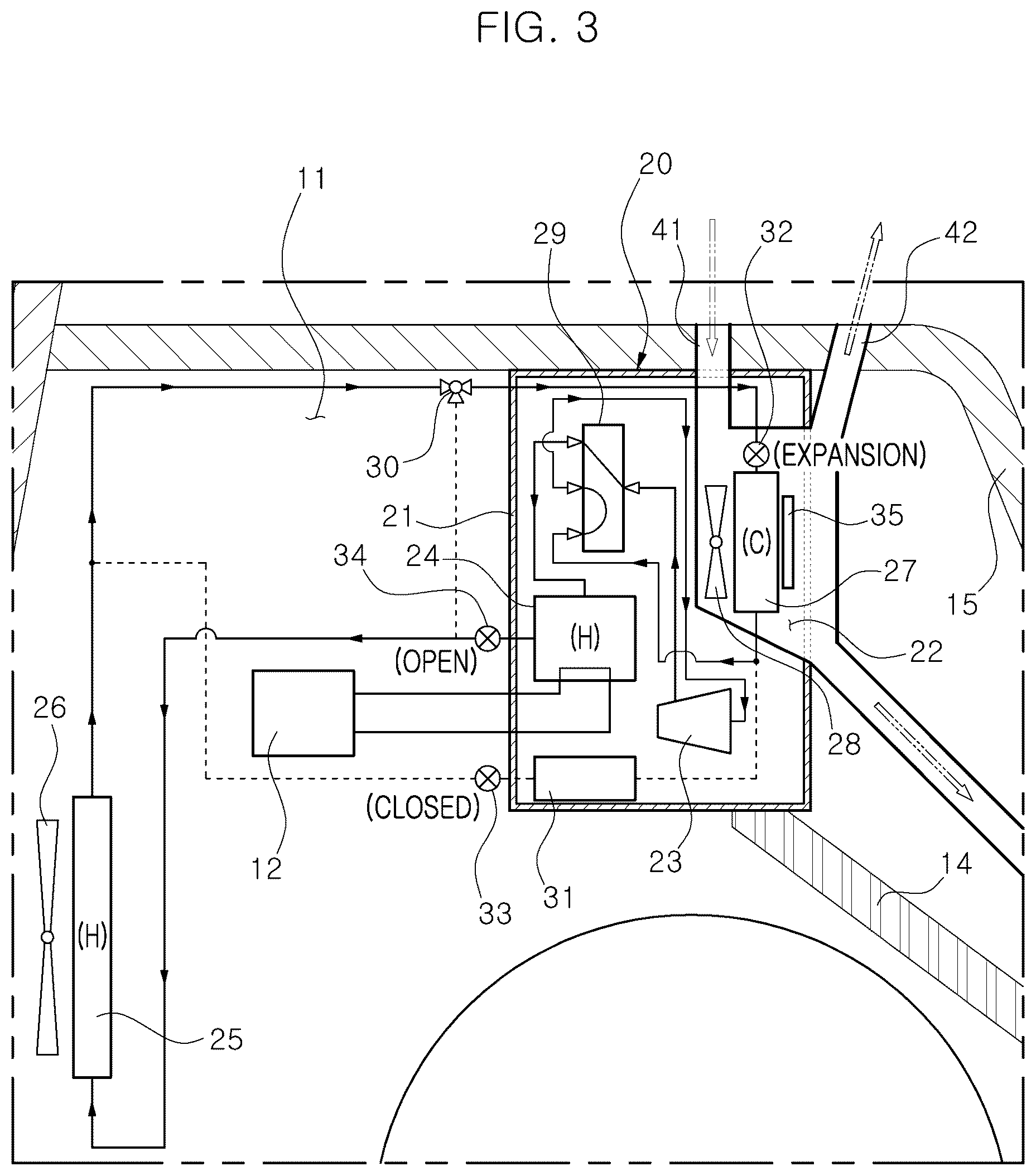 Patent US12350998 Figure 3 – Modular air conditioning system for electric vehicle