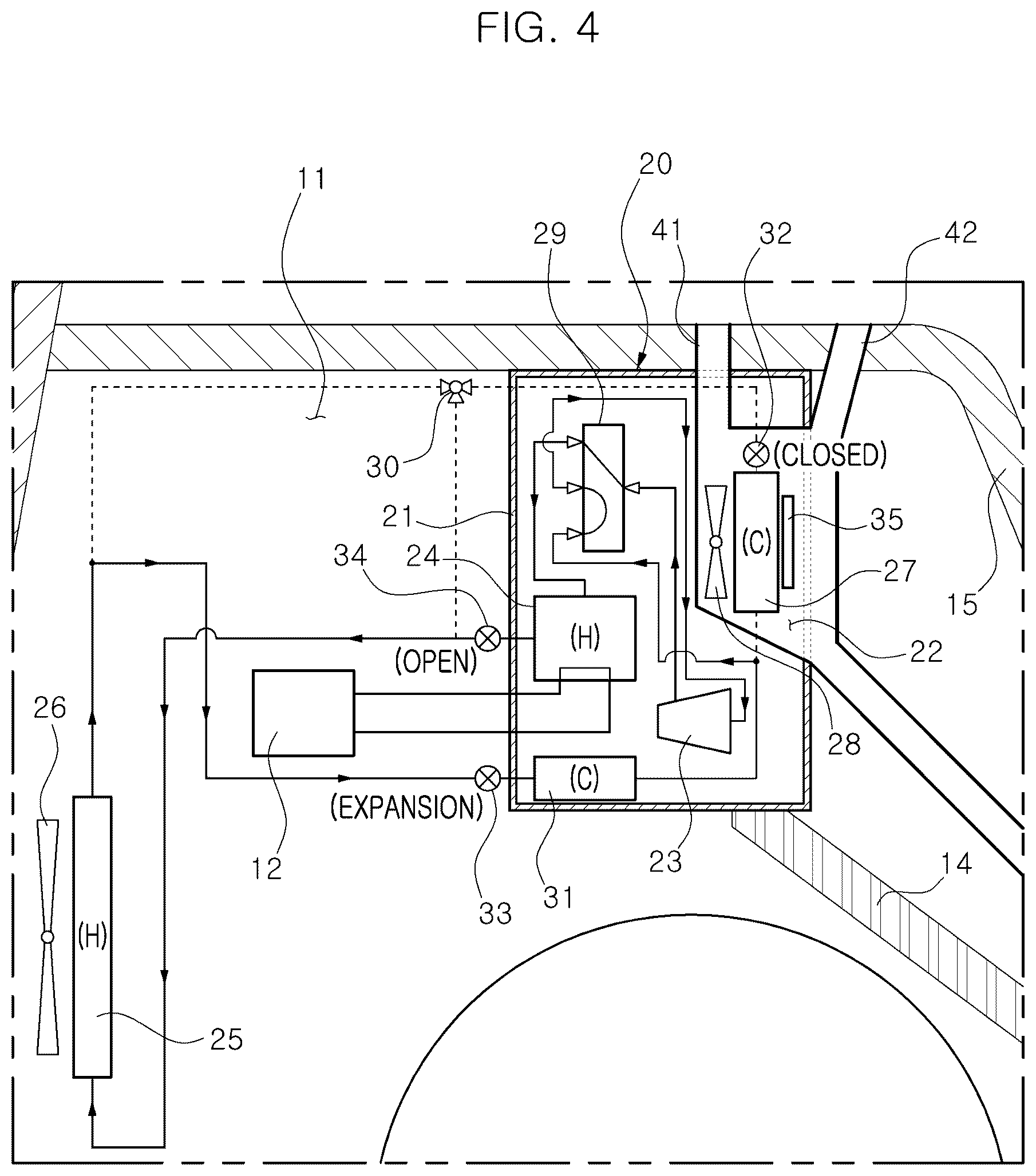 Patent US12350998 Figure 4 – Modular air conditioning system for electric vehicle