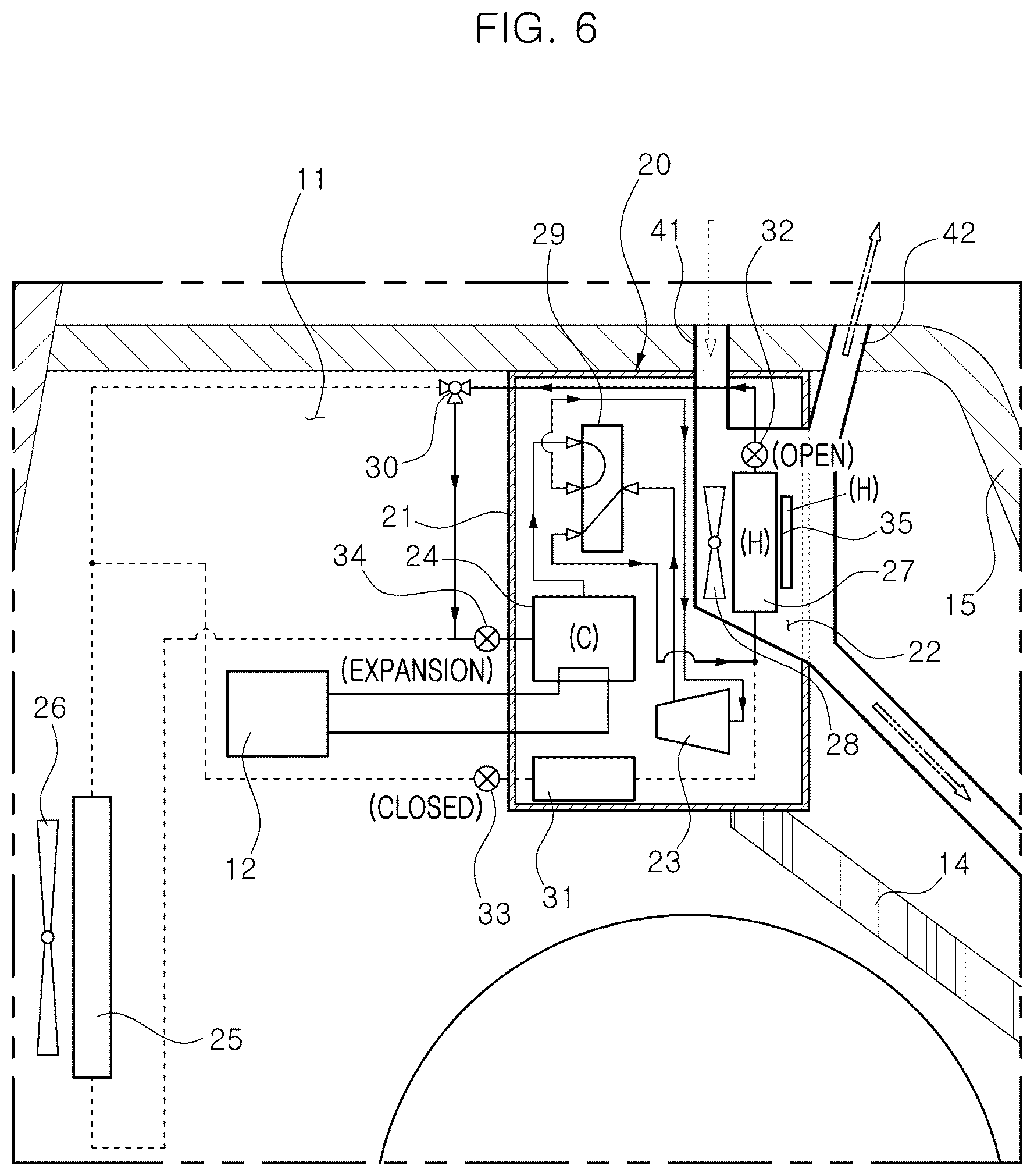 Patent US12350998 Figure 6 – Modular air conditioning system for electric vehicle