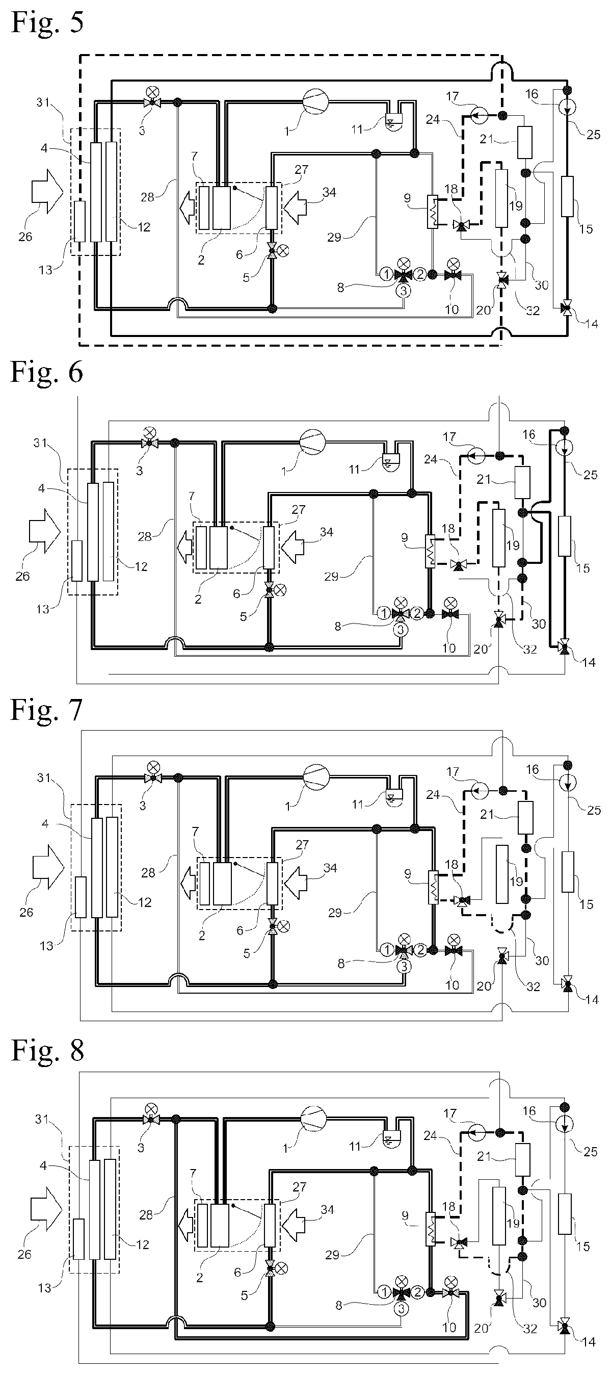 Patent US12351001 Figure 2 – Heat pump assembly with a chiller for battery-powered vehicles and methods of operating the heat pump assembly