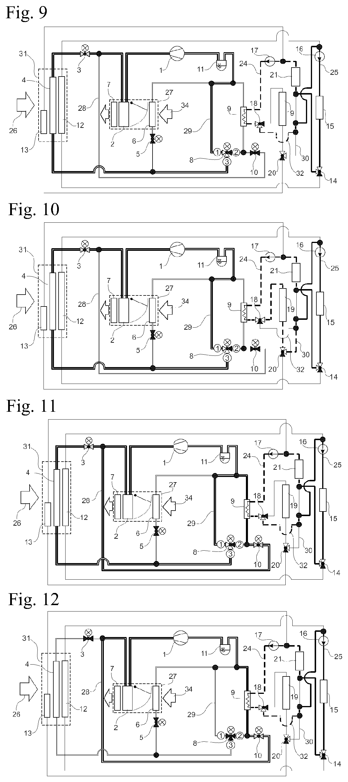 Patent US12351001 Figure 3 – Heat pump assembly with a chiller for battery-powered vehicles and methods of operating the heat pump assembly