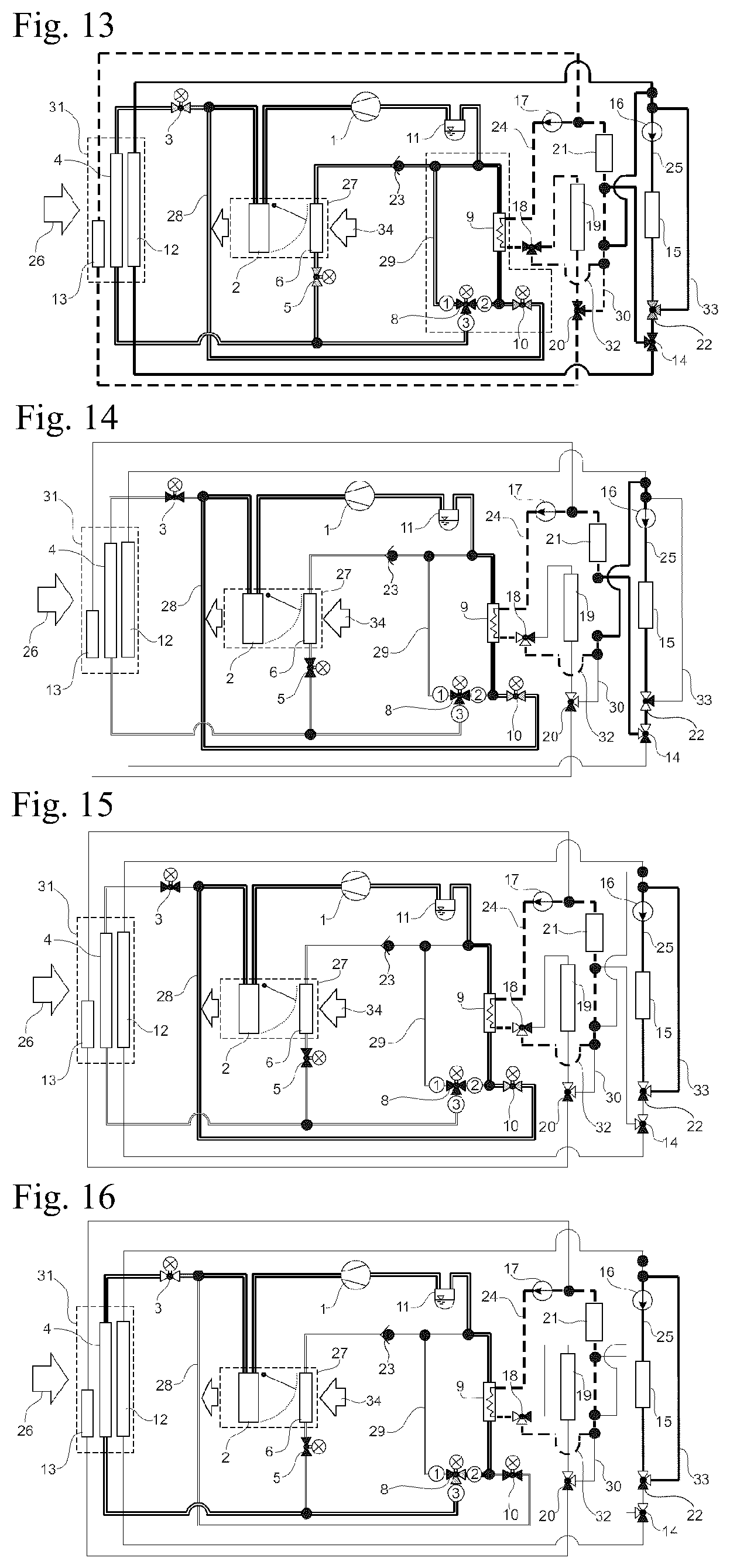Patent US12351001 Figure 4 – Heat pump assembly with a chiller for battery-powered vehicles and methods of operating the heat pump assembly