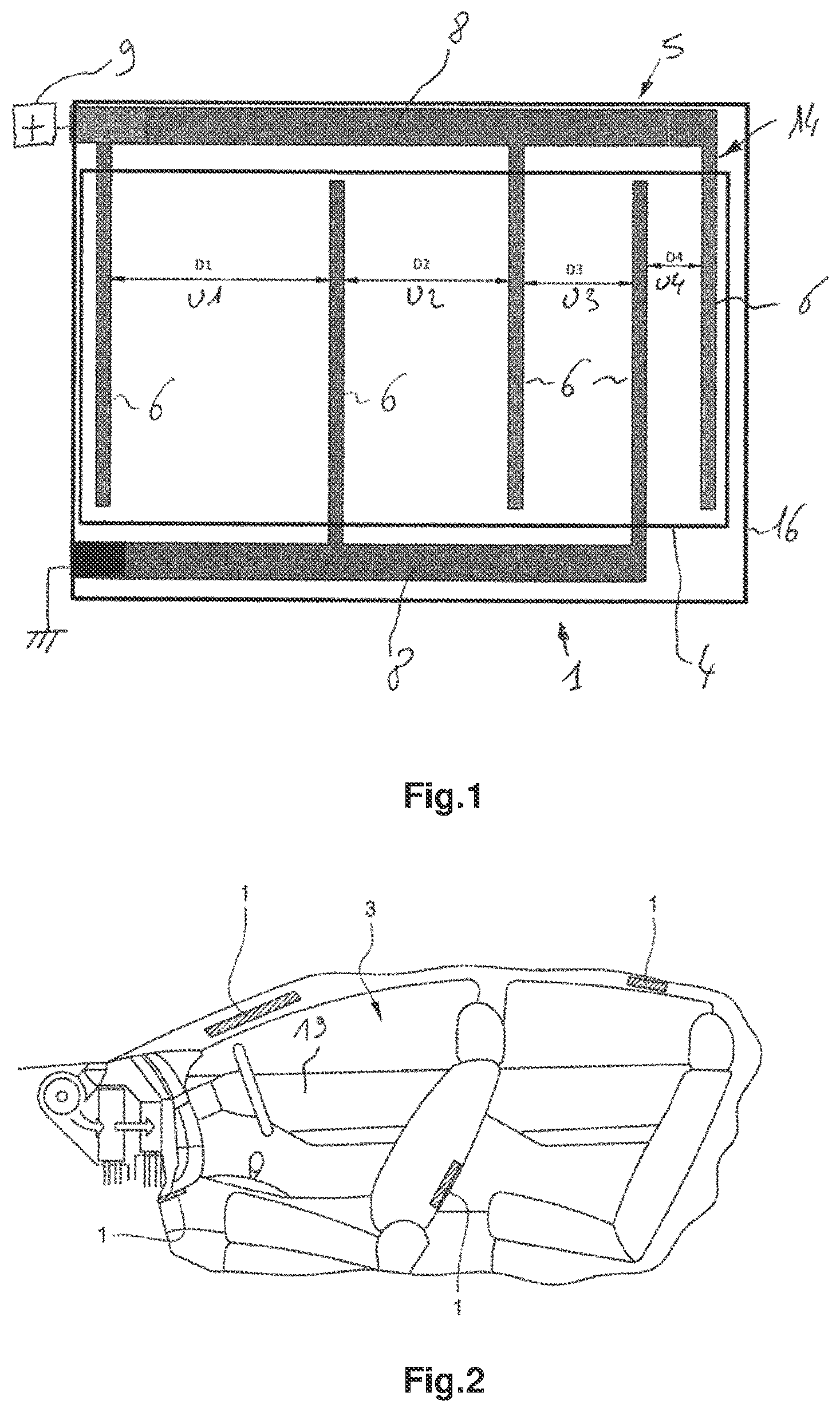 Patent US12351003 Figure 1 – Heating structure for motor vehicle