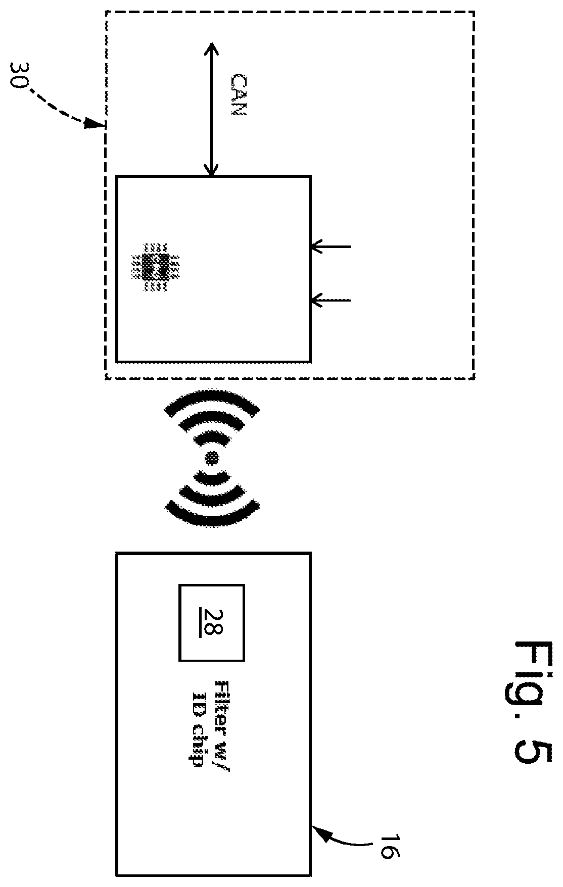 Patent US12351004 Figure 7 – System for treating the air in the cabin of a vehicle via an air filter with an RFID tag