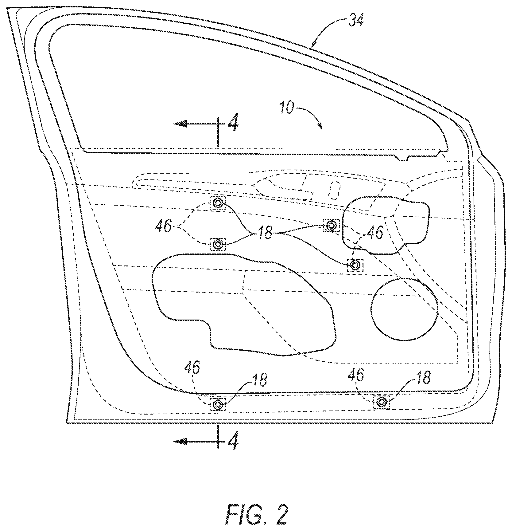 Patent US12351007 Figure 2 – Actuator moving door-trim panel in cross-vehicle direction