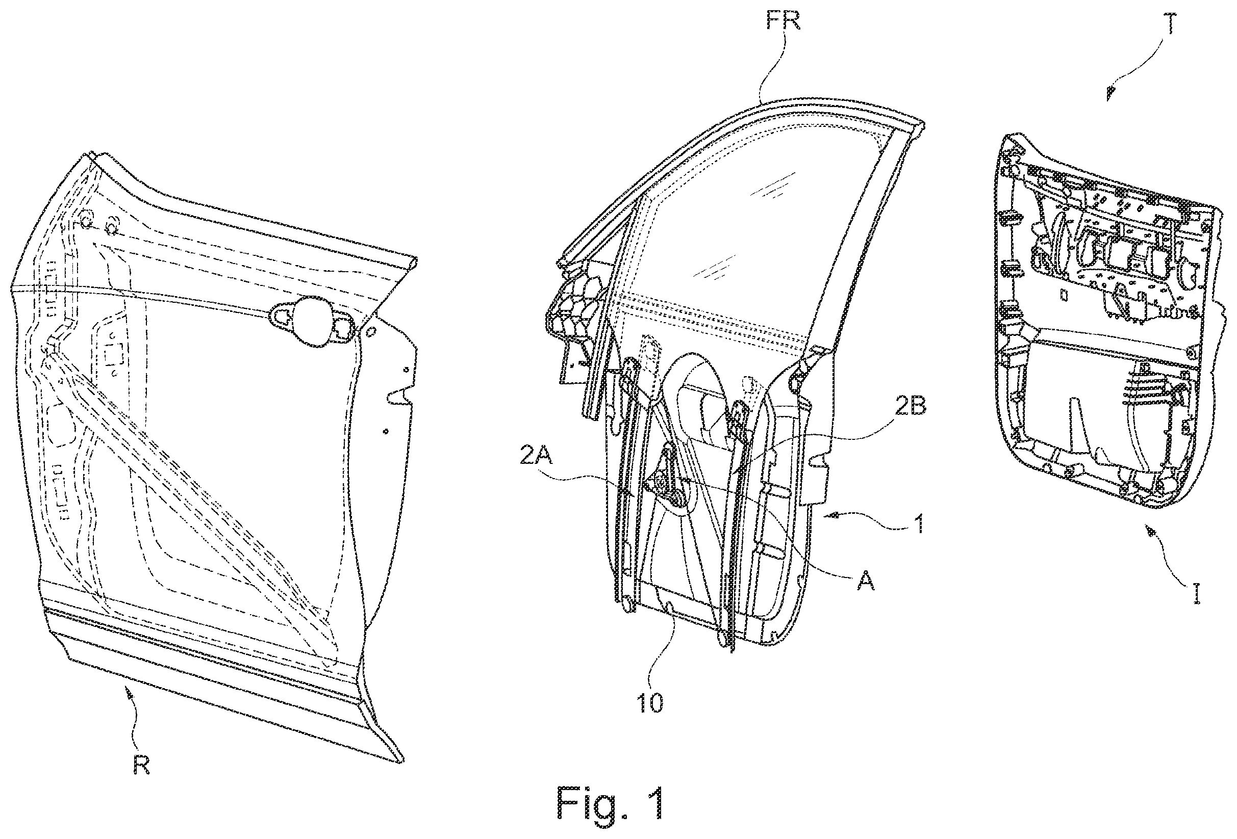 Patent US12351008 Figure 1 – Door module for a vehicle door, vehicle door and production method
