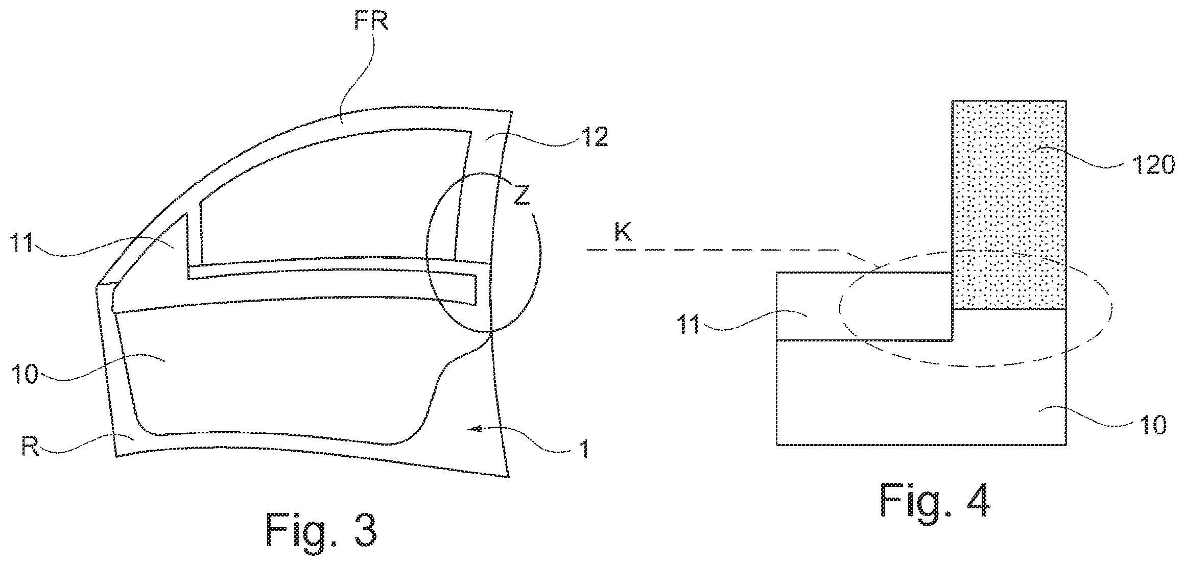 Patent US12351008 Figure 3 – Door module for a vehicle door, vehicle door and production method