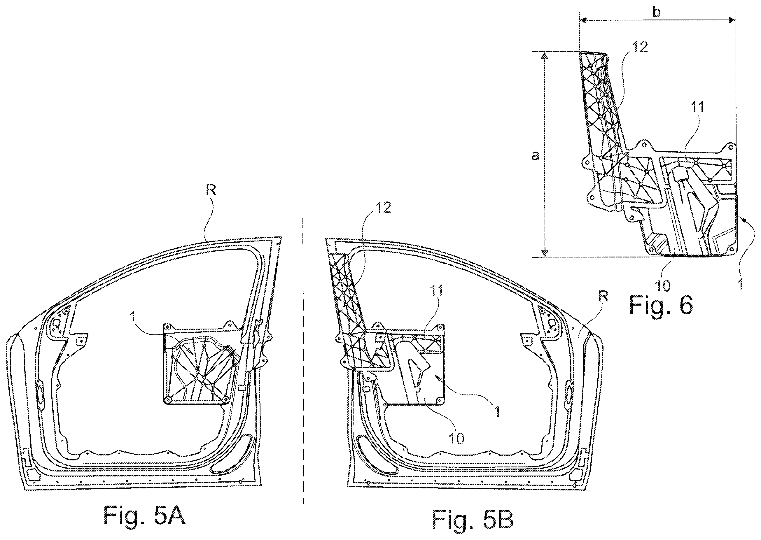 Patent US12351008 Figure 4 – Door module for a vehicle door, vehicle door and production method