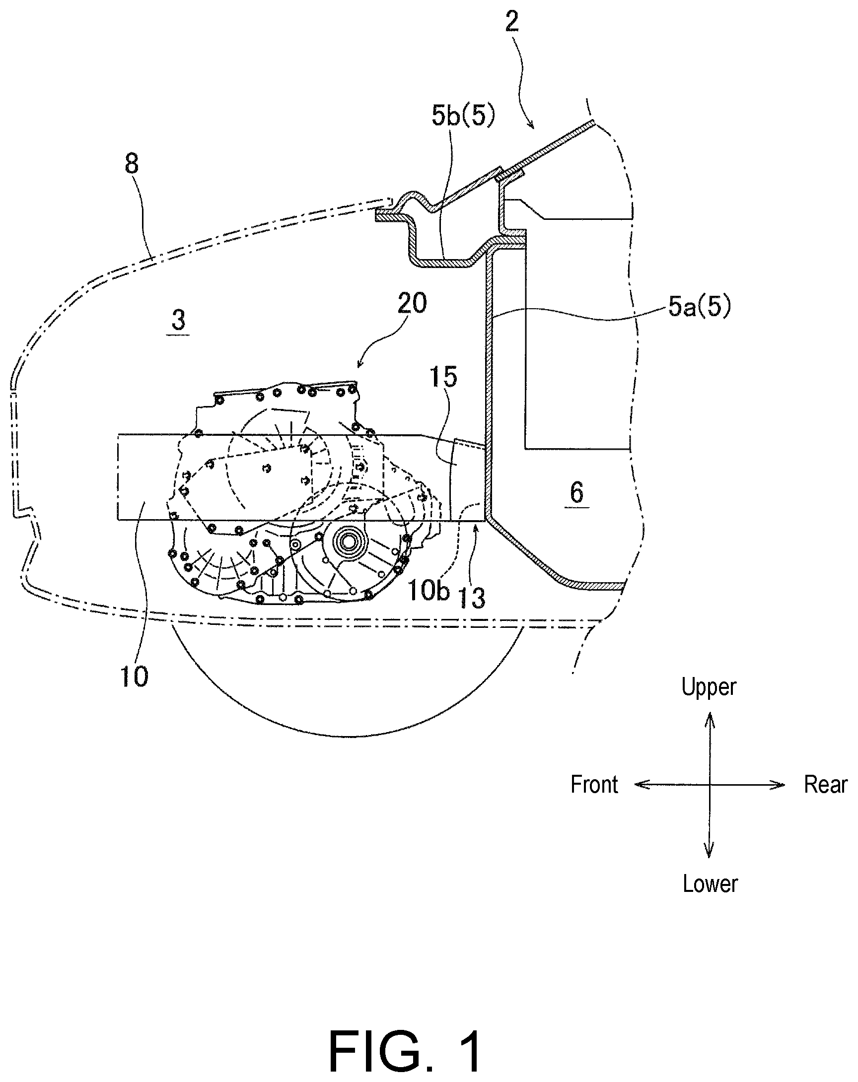 Patent US12351010 — High voltage device mounting structure of vehicle — Figure 1