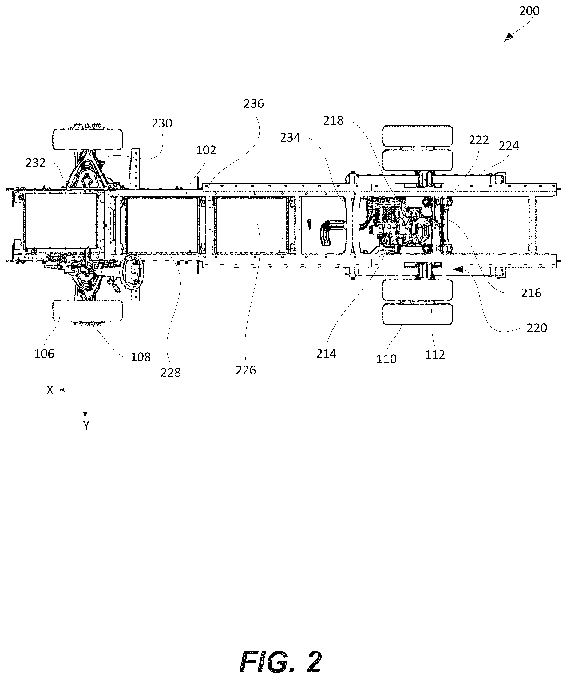 Patent US12351011 Figure 2 – Axle arrangement for an electric commercial vehicle chassis