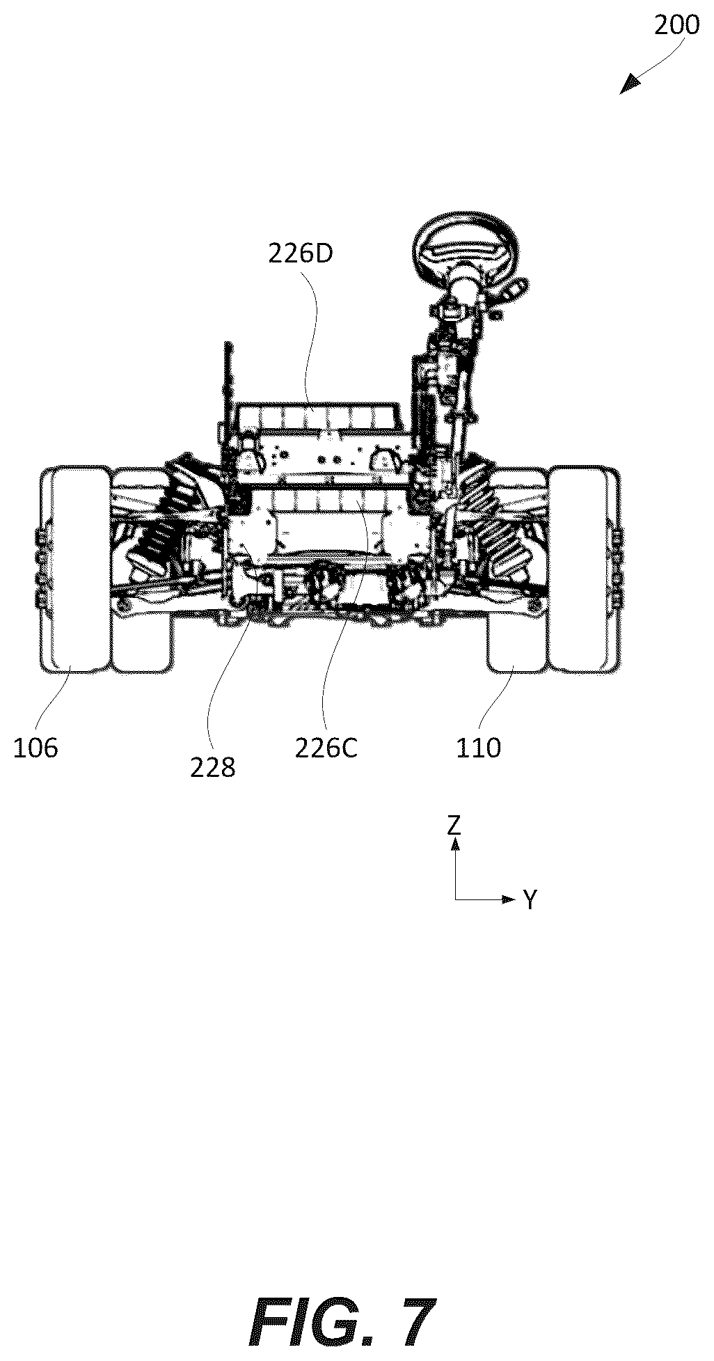 Patent US12351011 Figure 7 – Axle arrangement for an electric commercial vehicle chassis