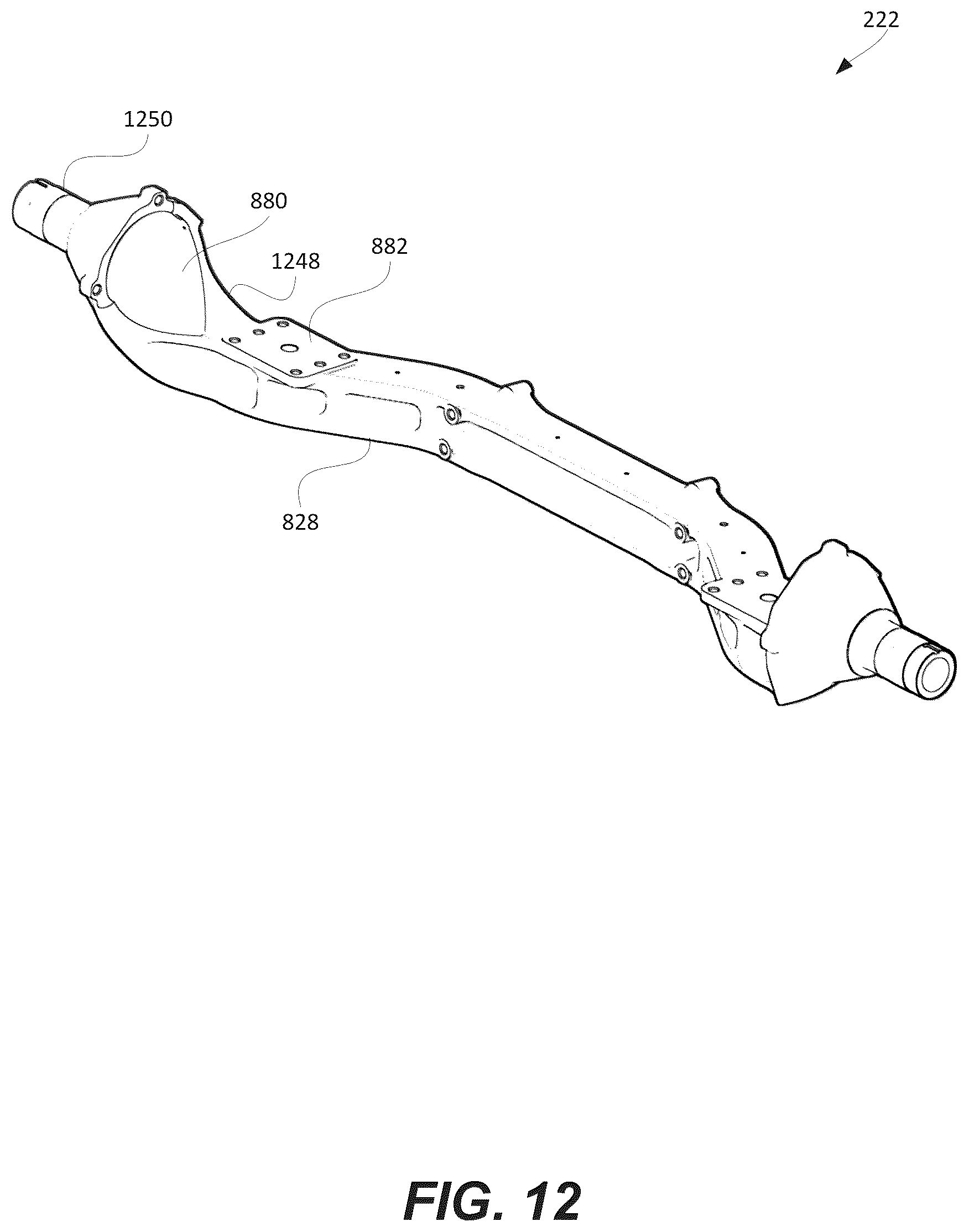 Patent US12351011 Figure 12 – Axle arrangement for an electric commercial vehicle chassis