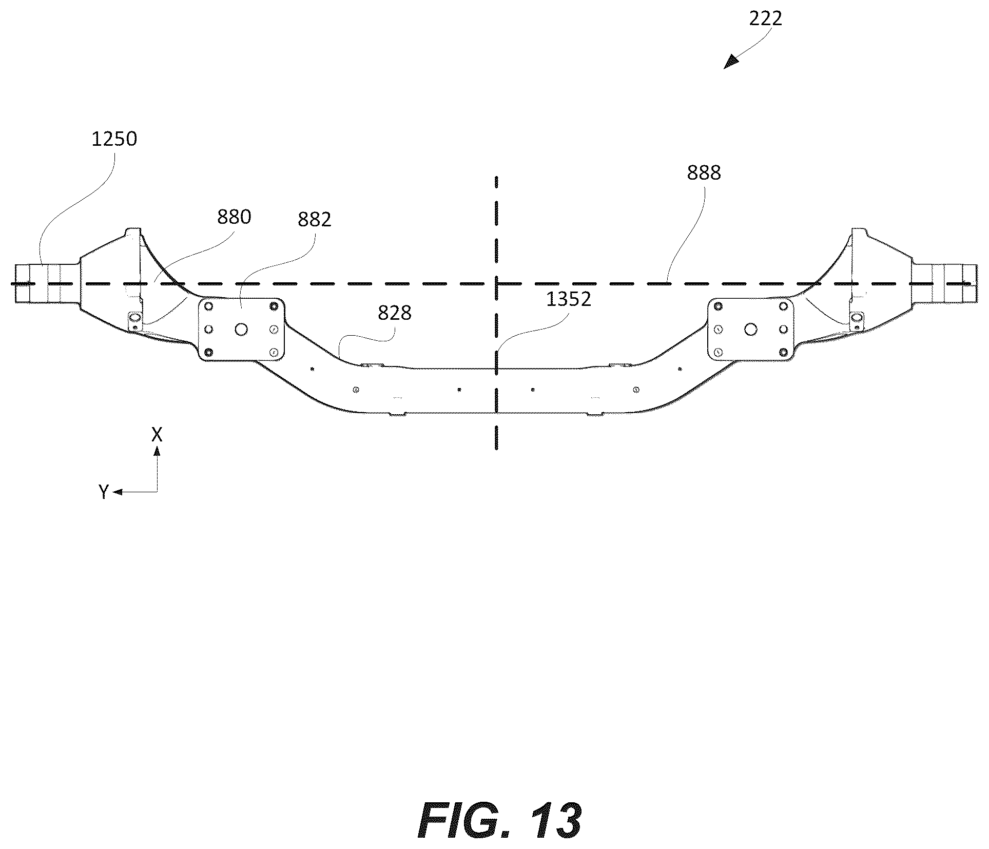 Patent US12351011 Figure 13 – Axle arrangement for an electric commercial vehicle chassis