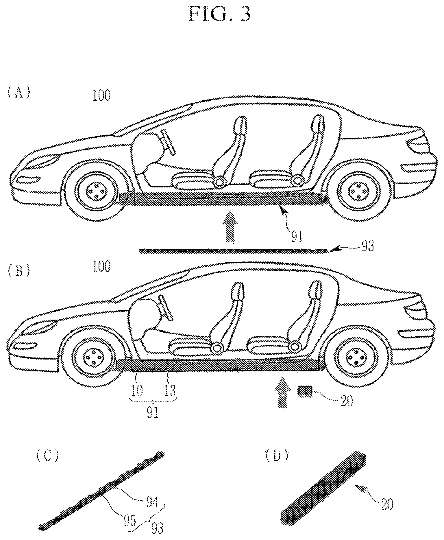 Patent US12351013 Figure 3 – Chassis components, vehicle battery system integrally formed with chassis components, and integrated battery system vehicle comprising same