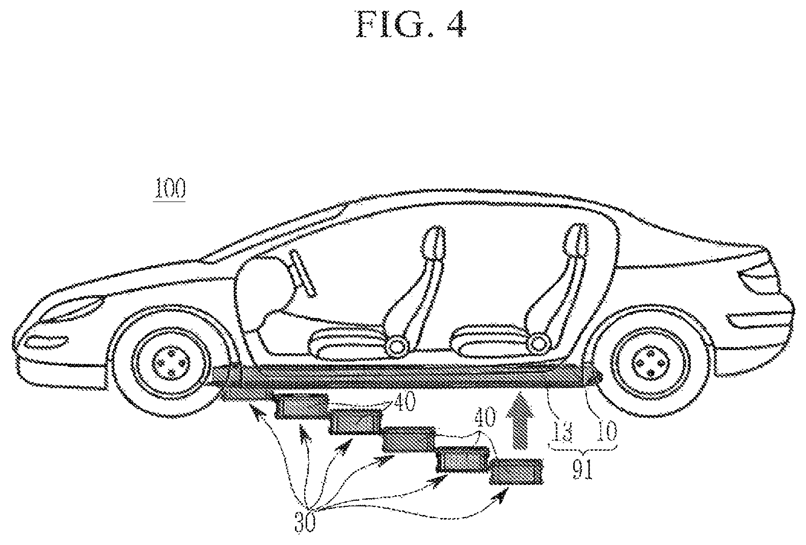 Patent US12351013 Figure 4 – Chassis components, vehicle battery system integrally formed with chassis components, and integrated battery system vehicle comprising same