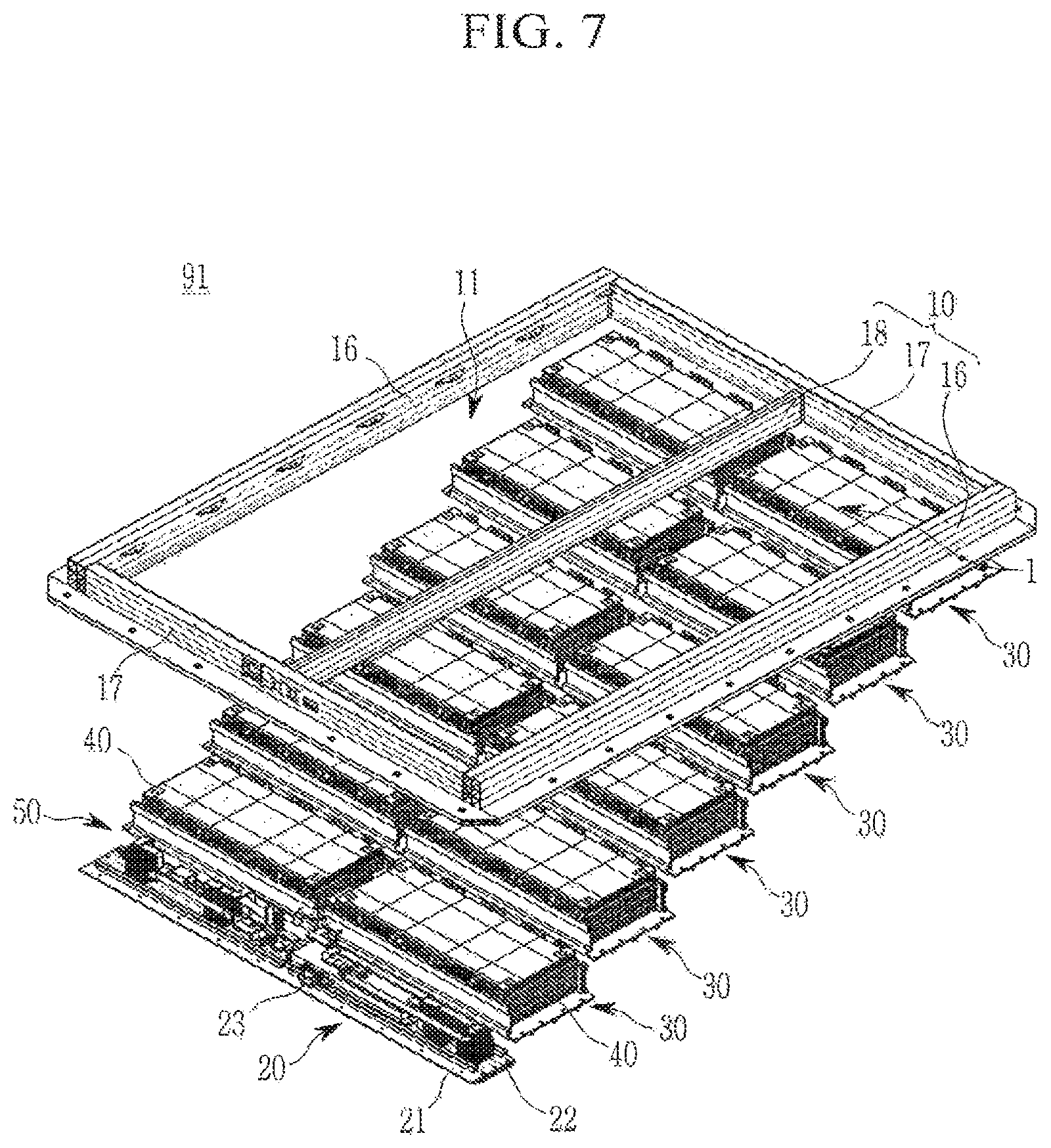 Patent US12351013 Figure 7 – Chassis components, vehicle battery system integrally formed with chassis components, and integrated battery system vehicle comprising same