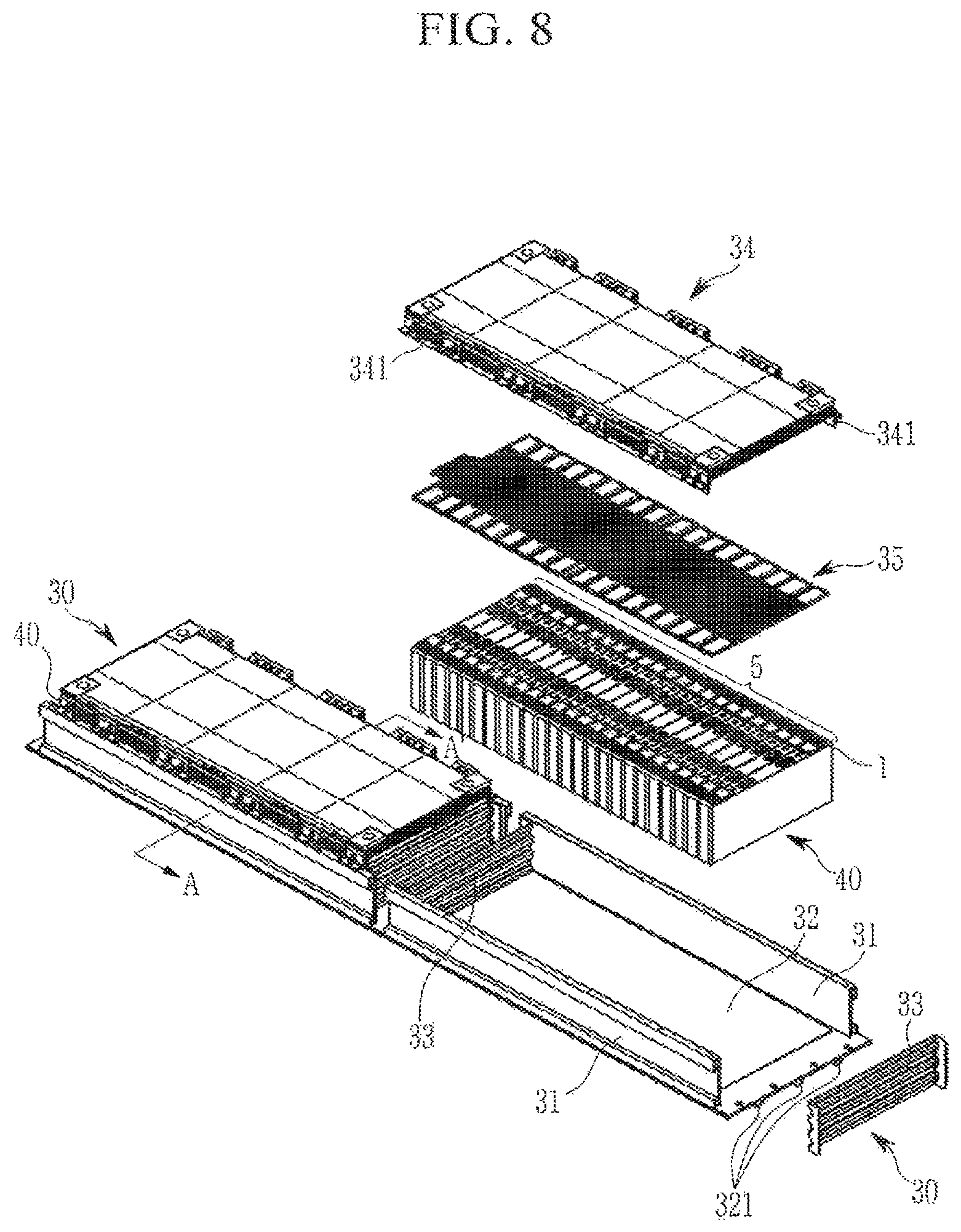 Patent US12351013 Figure 8 – Chassis components, vehicle battery system integrally formed with chassis components, and integrated battery system vehicle comprising same