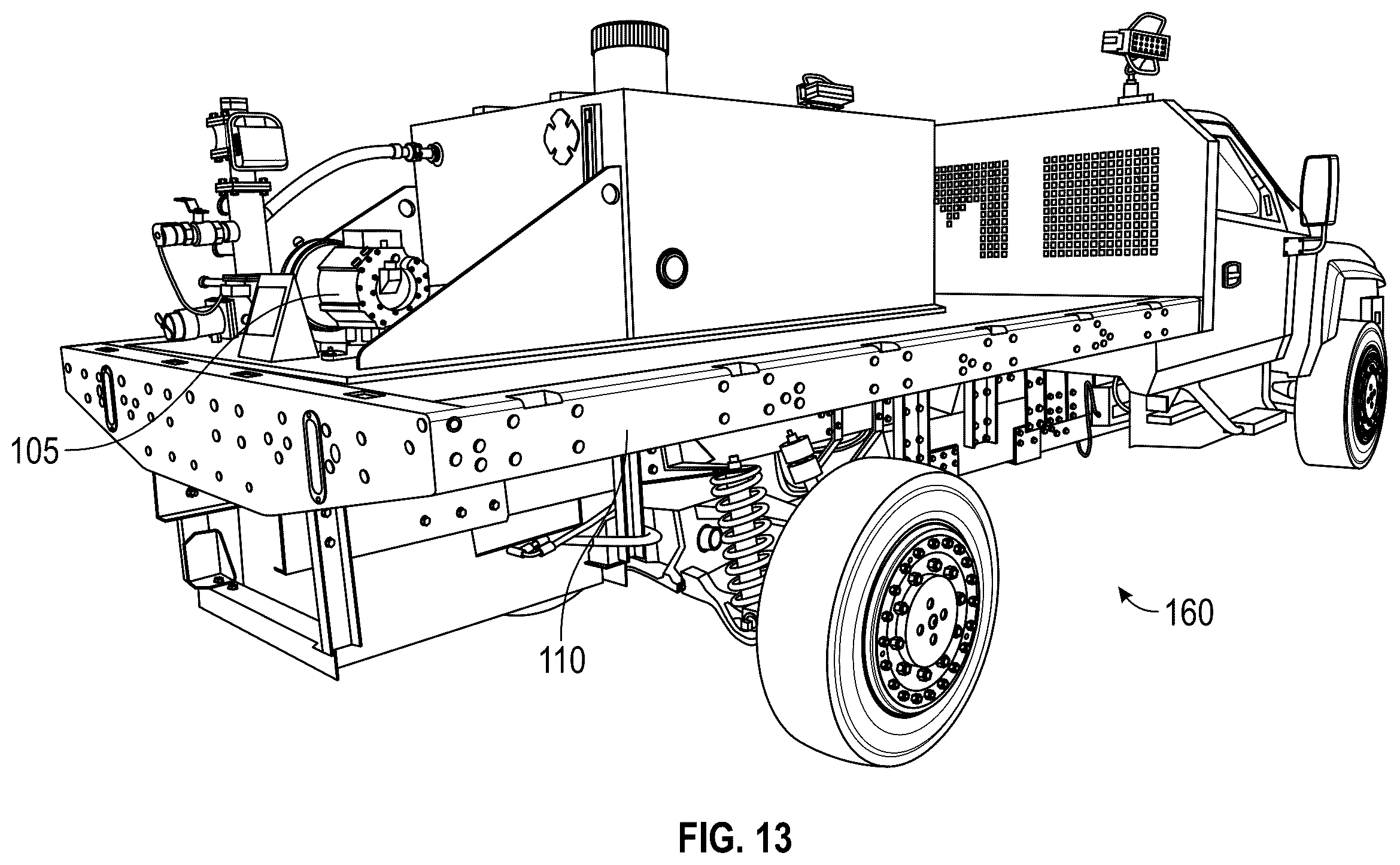 Patent US12351014 Figure 13 – Optimized AC powered auxiliary units for medium/heavy duty configurable electric trucks