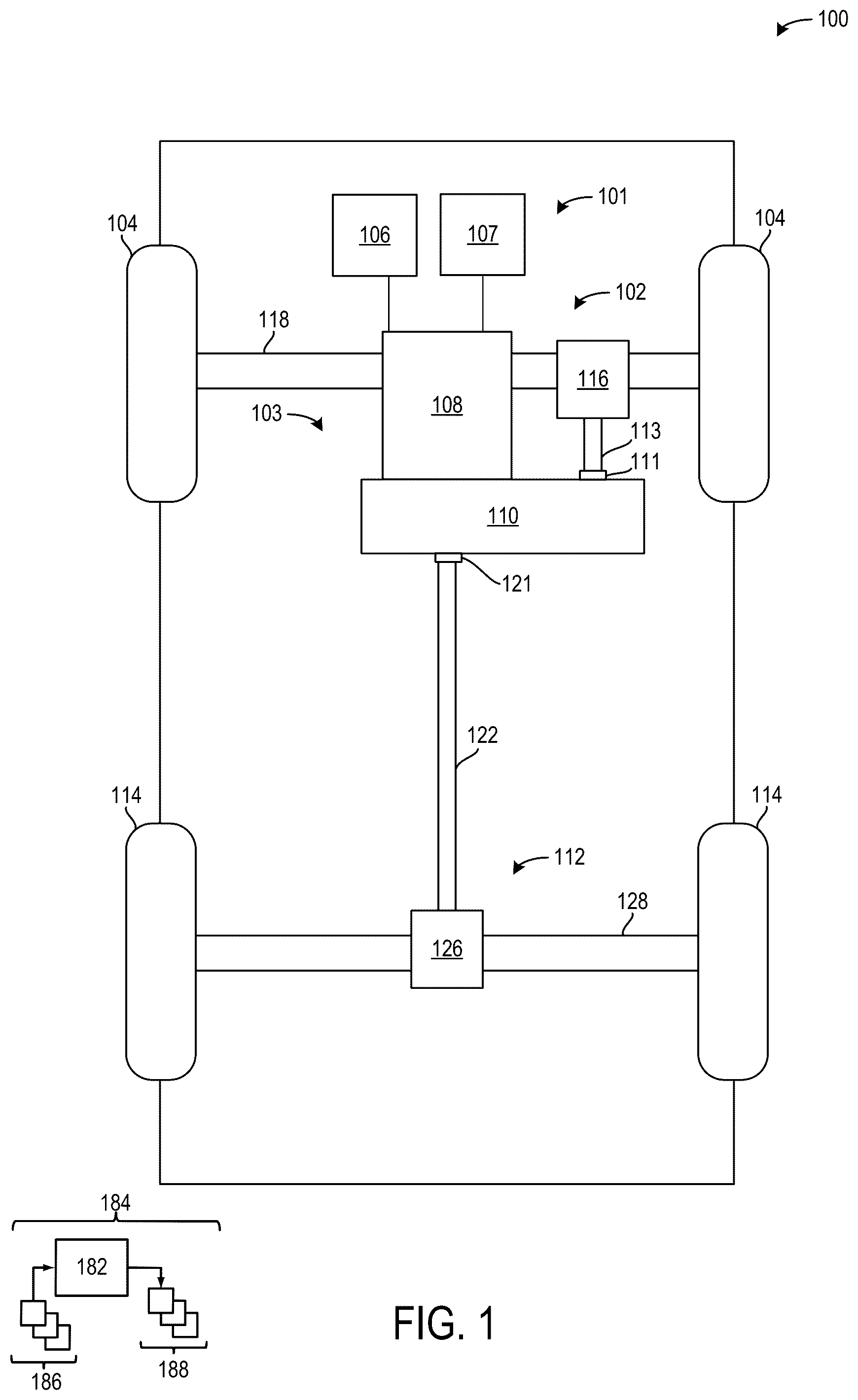 Patent US12351017 — Systems and method for an electric powertrain — Figure 1